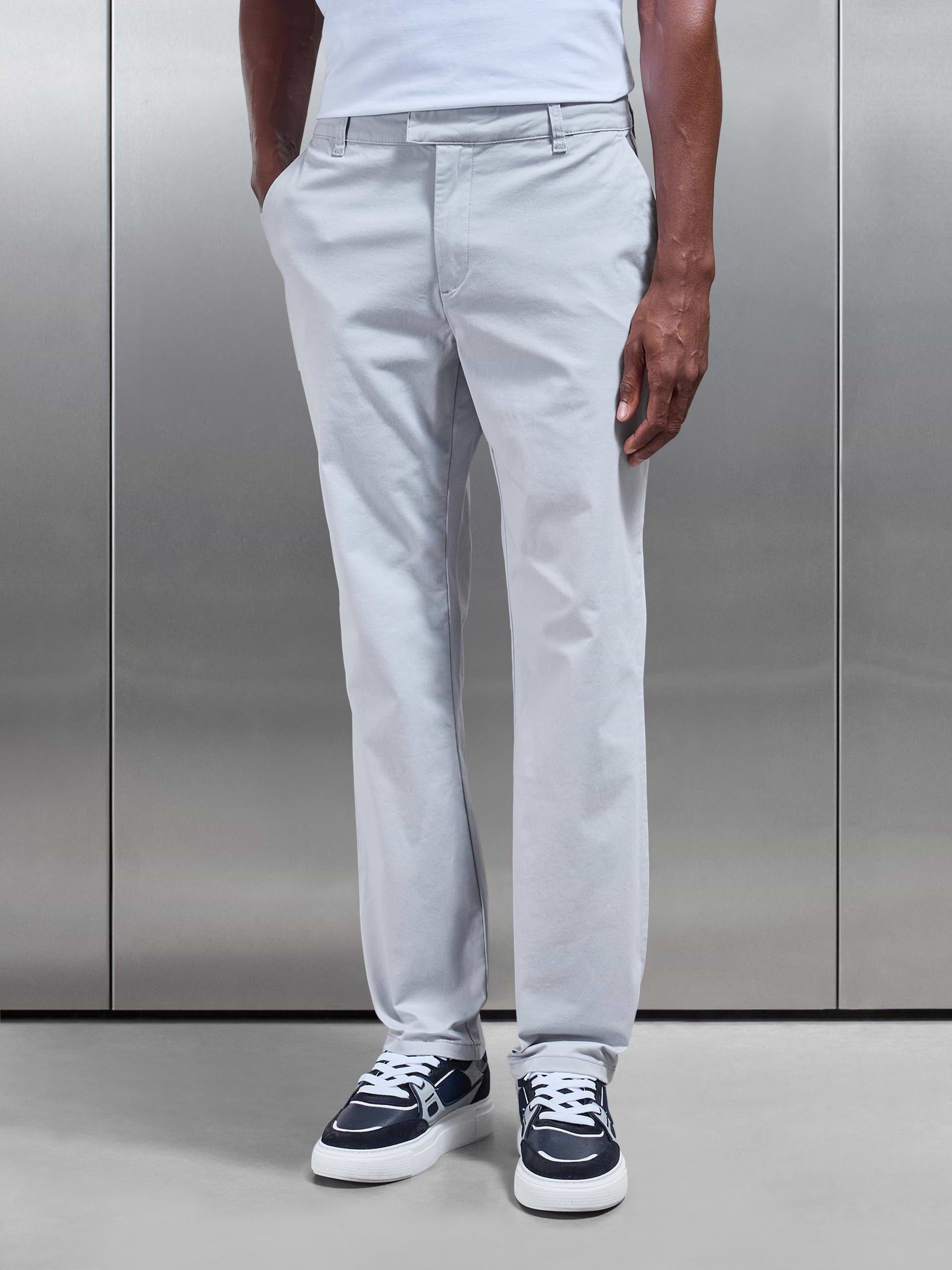 Regular Fit Chino Trouser in Mid Grey