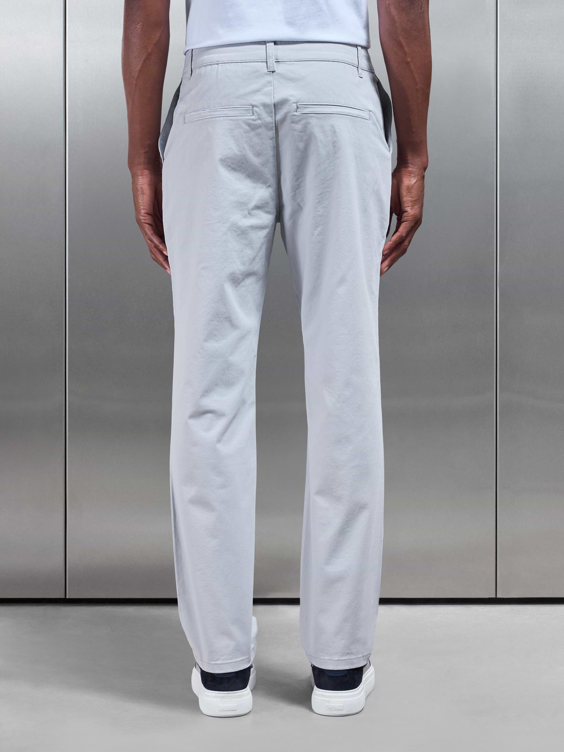 Regular Fit Chino Trouser in Mid Grey