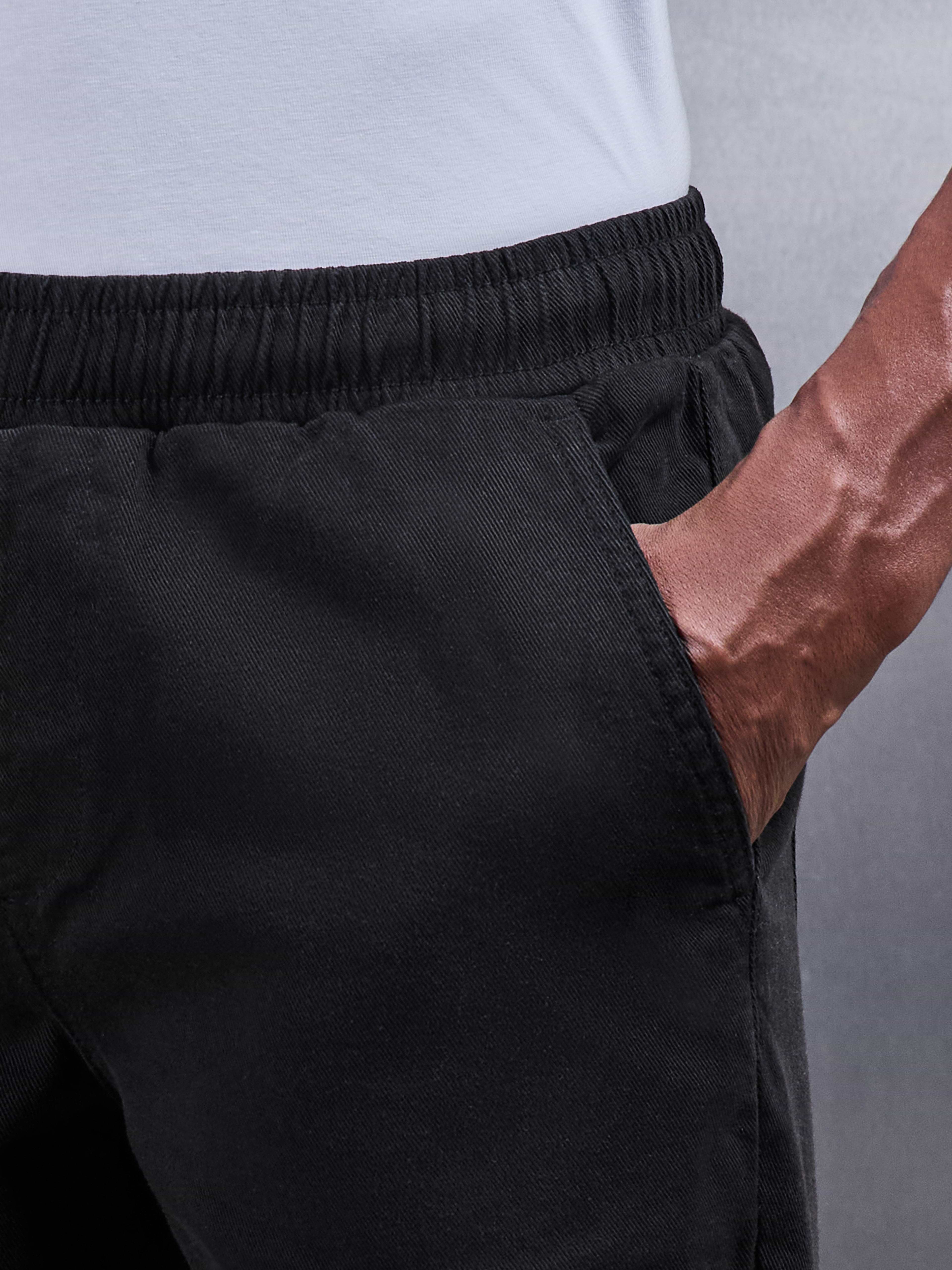 Relaxed Cotton Twill Trouser in Black