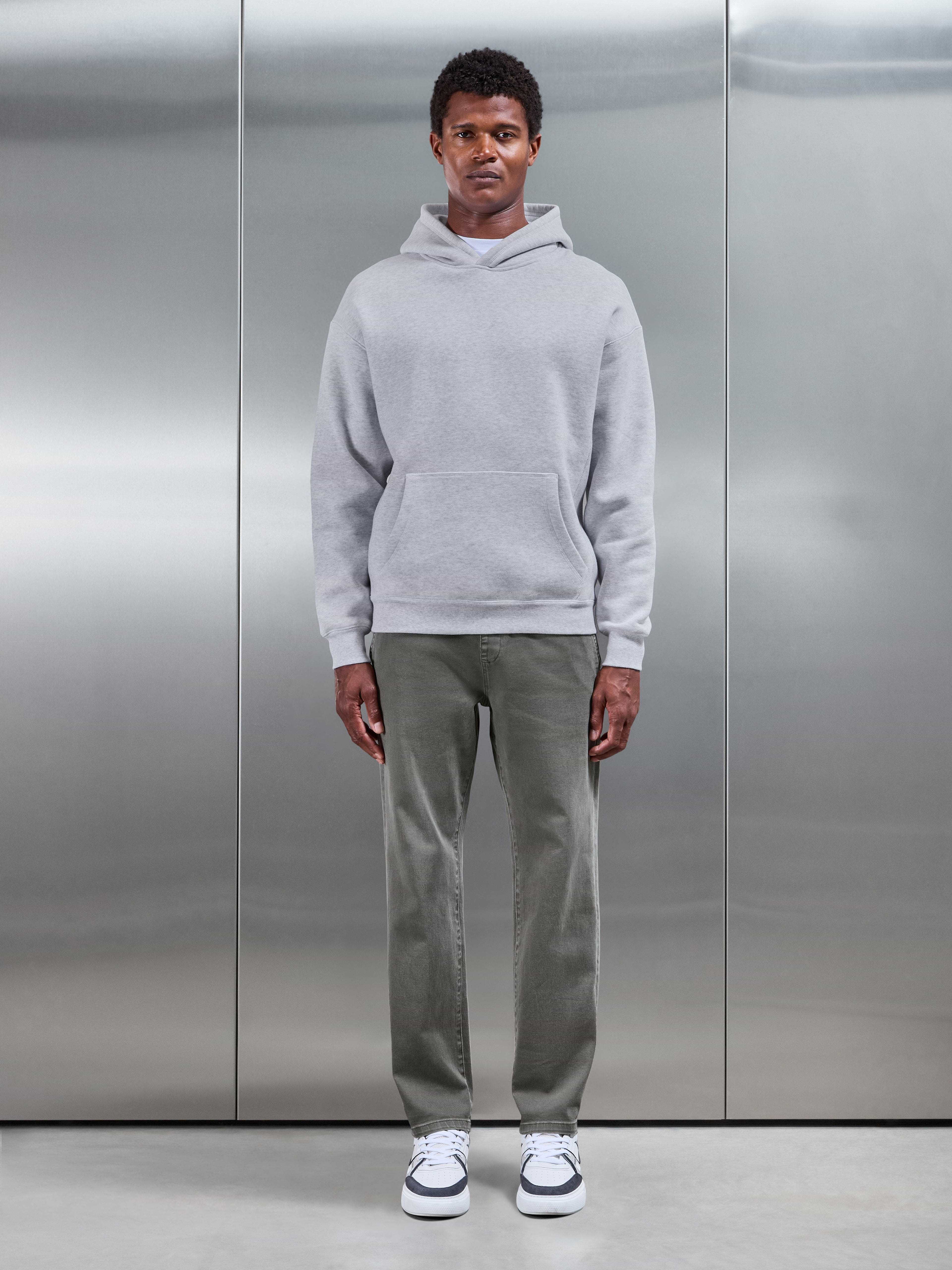 Relaxed Cotton Twill Trouser in Dark Olive