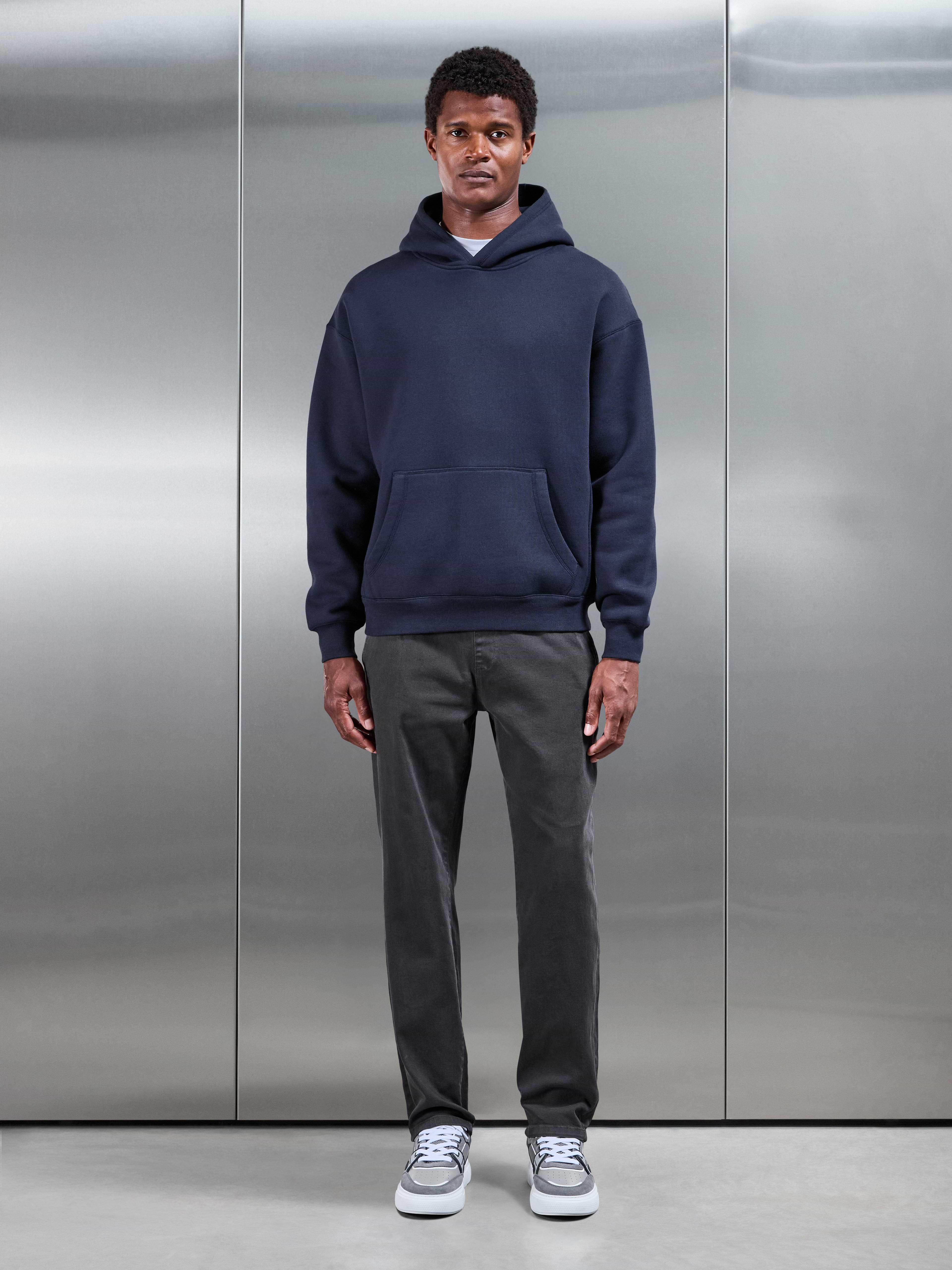 Relaxed Cotton Twill Trouser in Grey