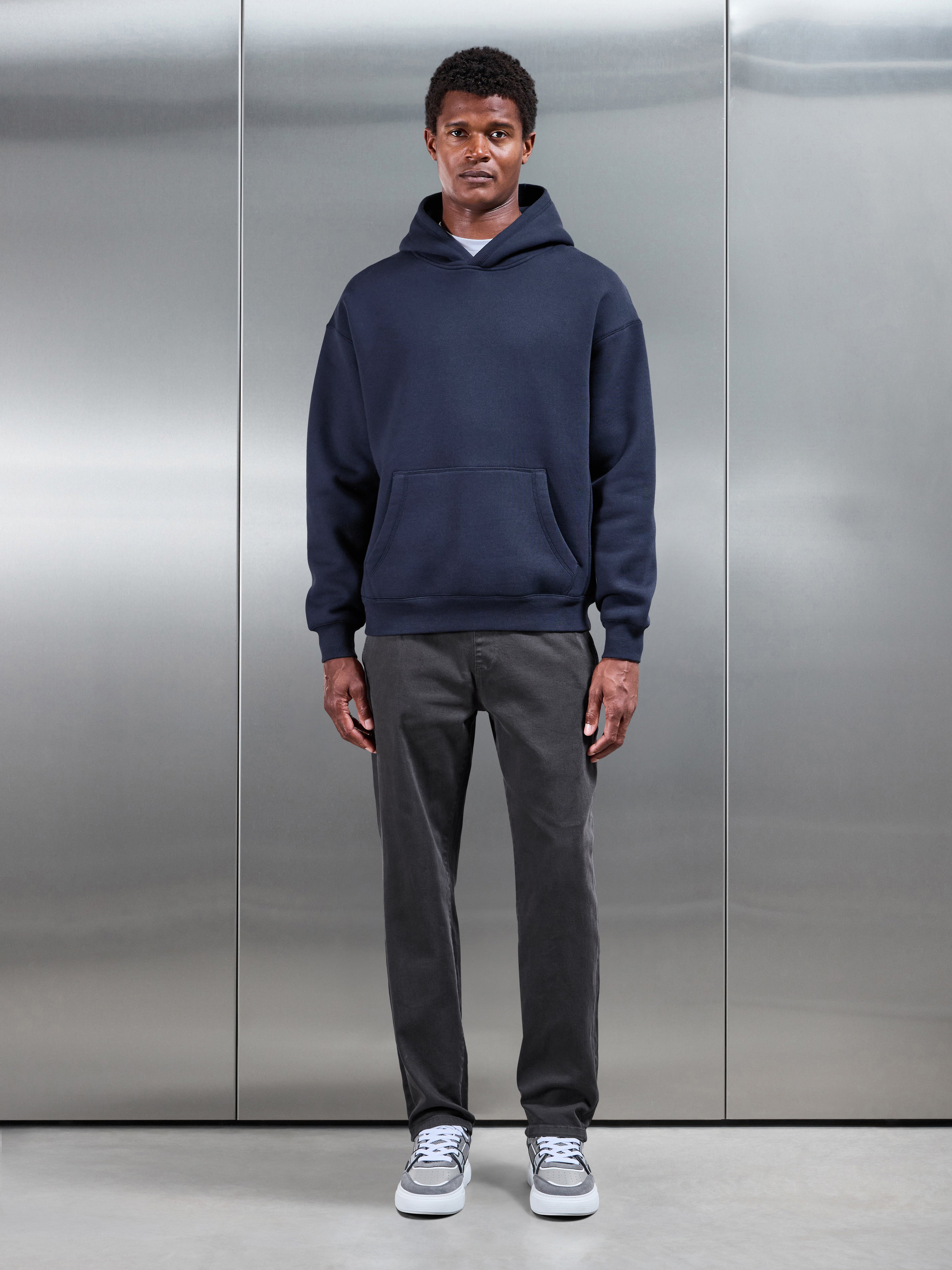 Relaxed Cotton Twill Trouser in Grey