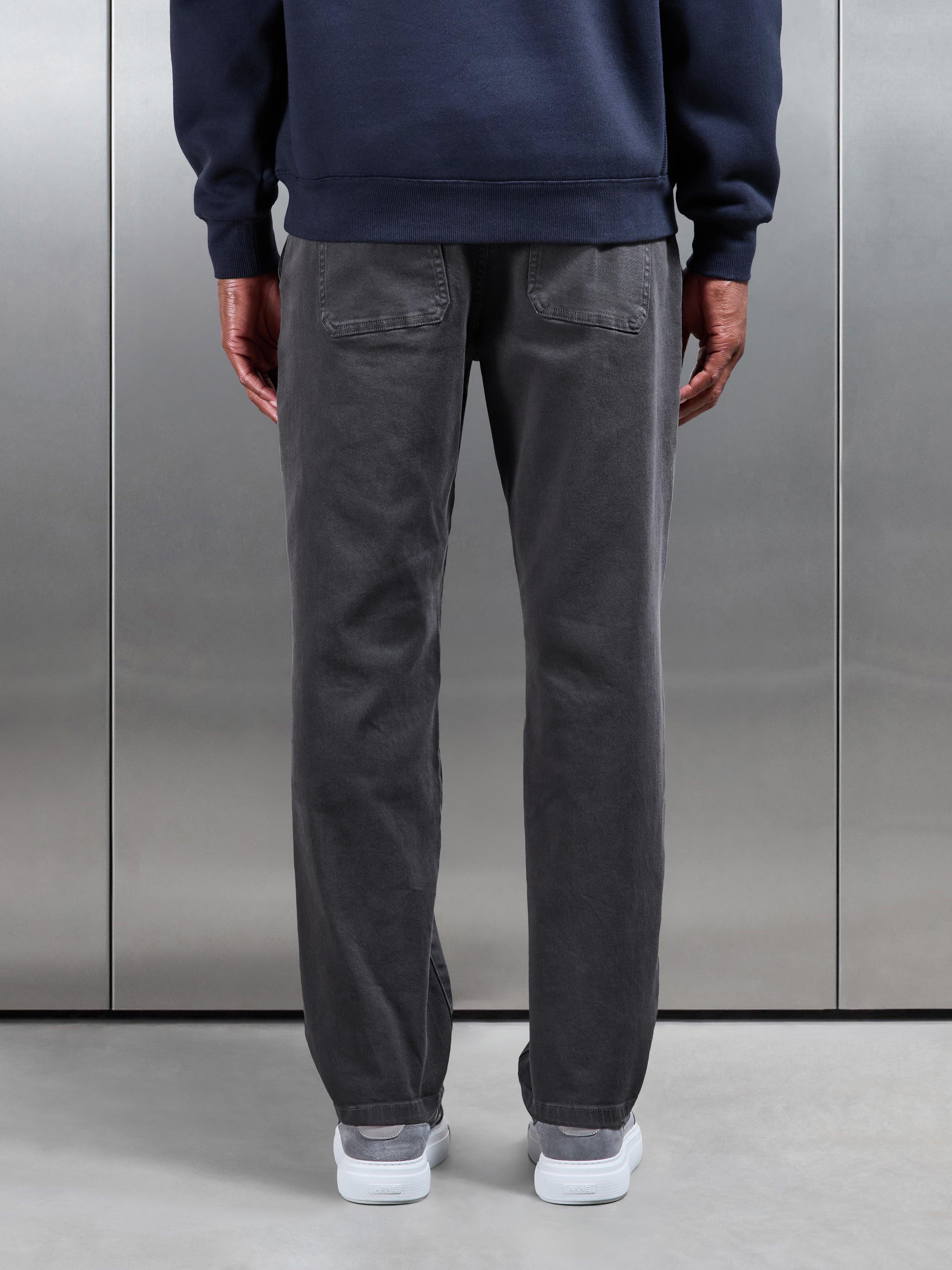 Relaxed Cotton Twill Trouser in Grey