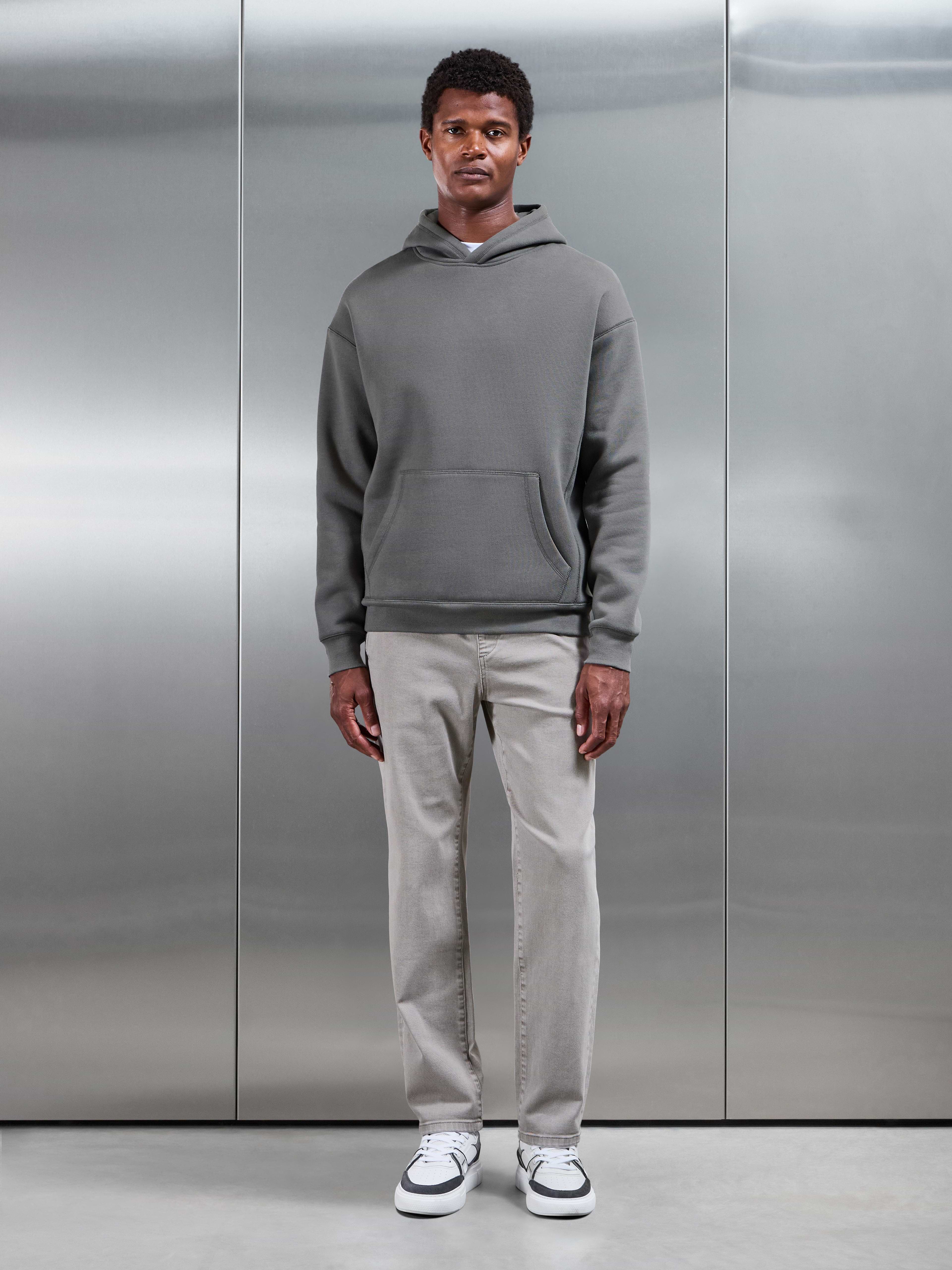 Relaxed Cotton Twill Trouser in Stone