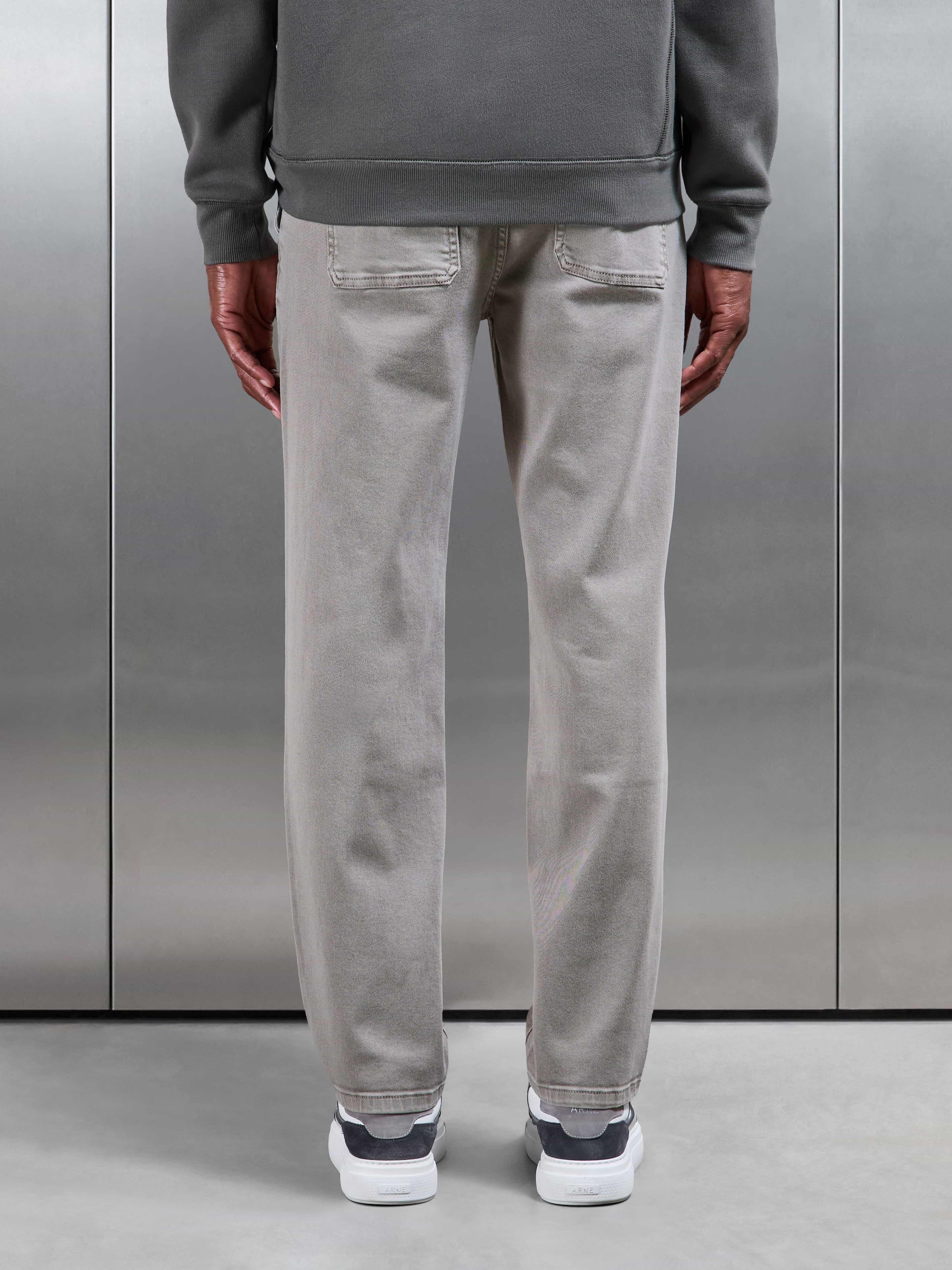 Relaxed Cotton Twill Trouser in Stone
