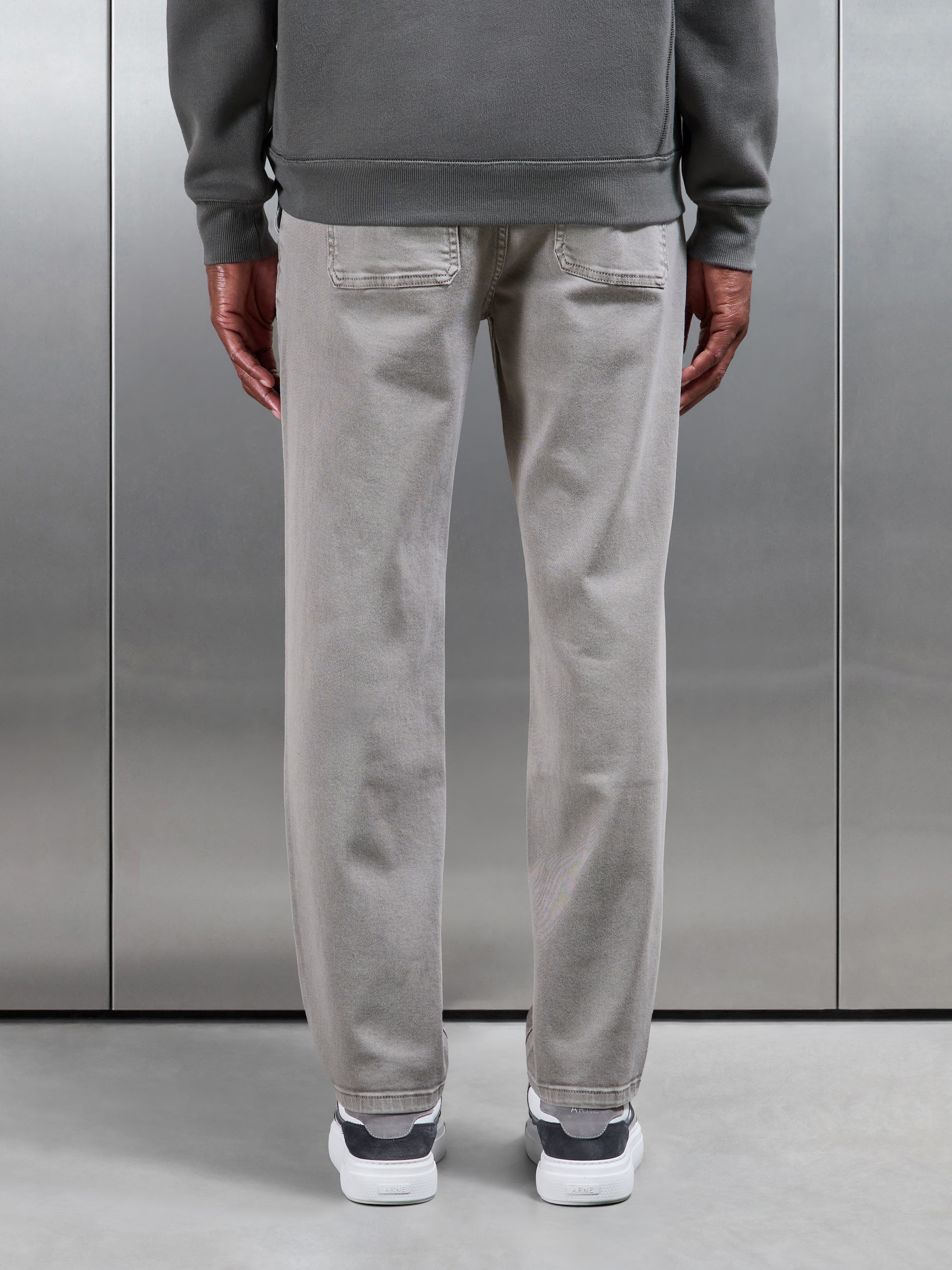 Relaxed Cotton Twill Trouser in Stone