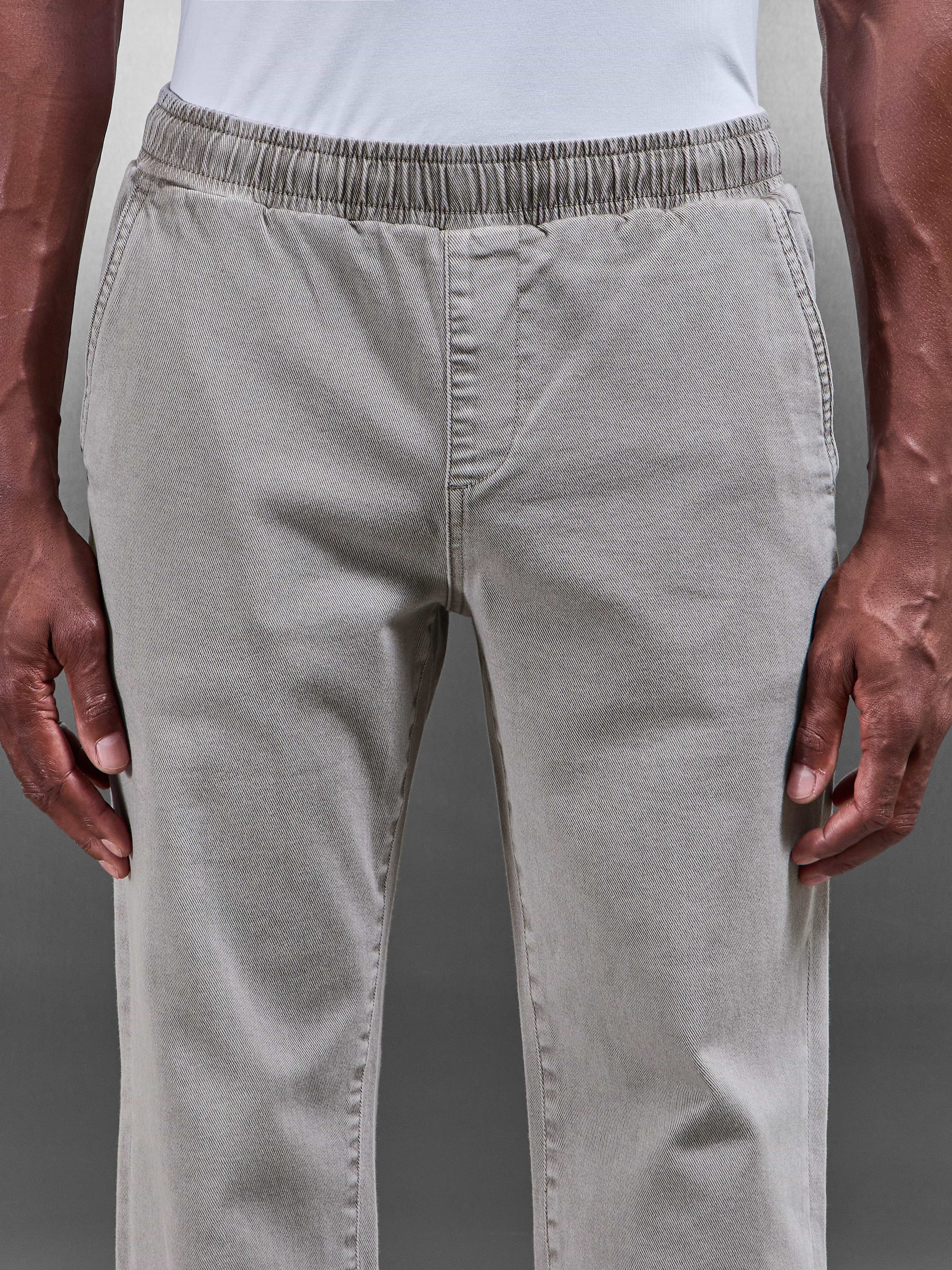 Relaxed Cotton Twill Trouser in Stone