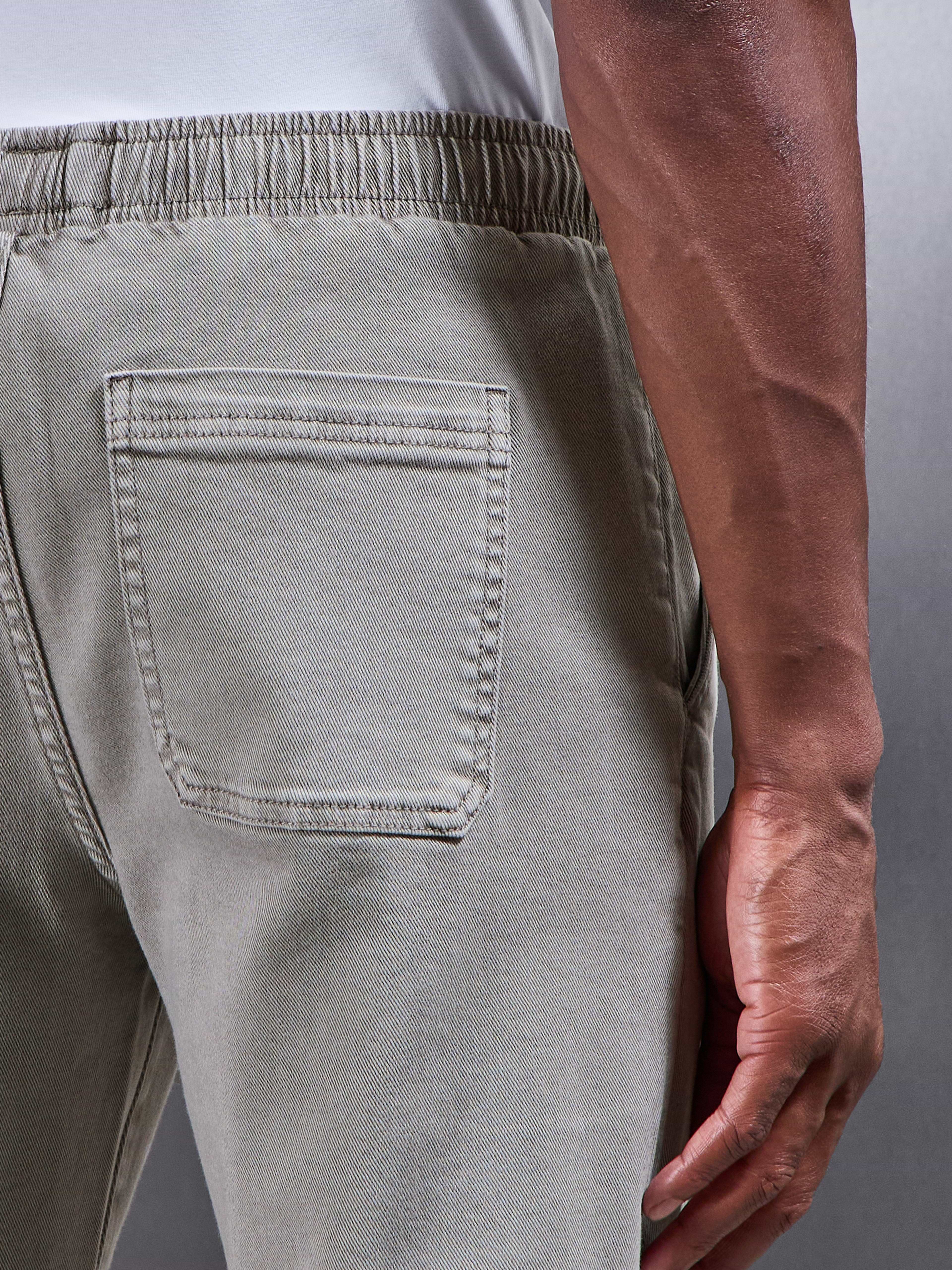 Relaxed Cotton Twill Trouser in Stone