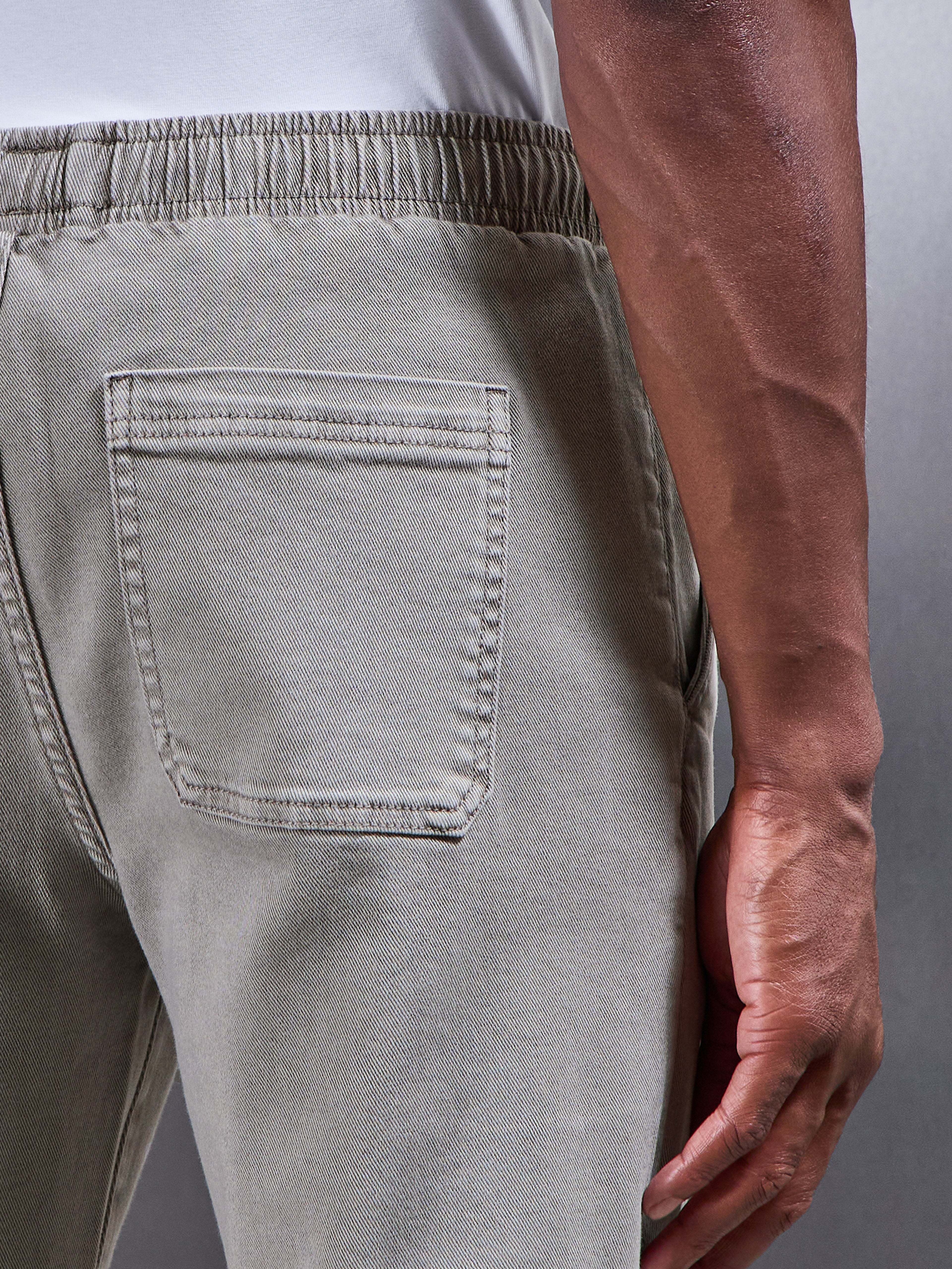 Relaxed Cotton Twill Trouser in Stone