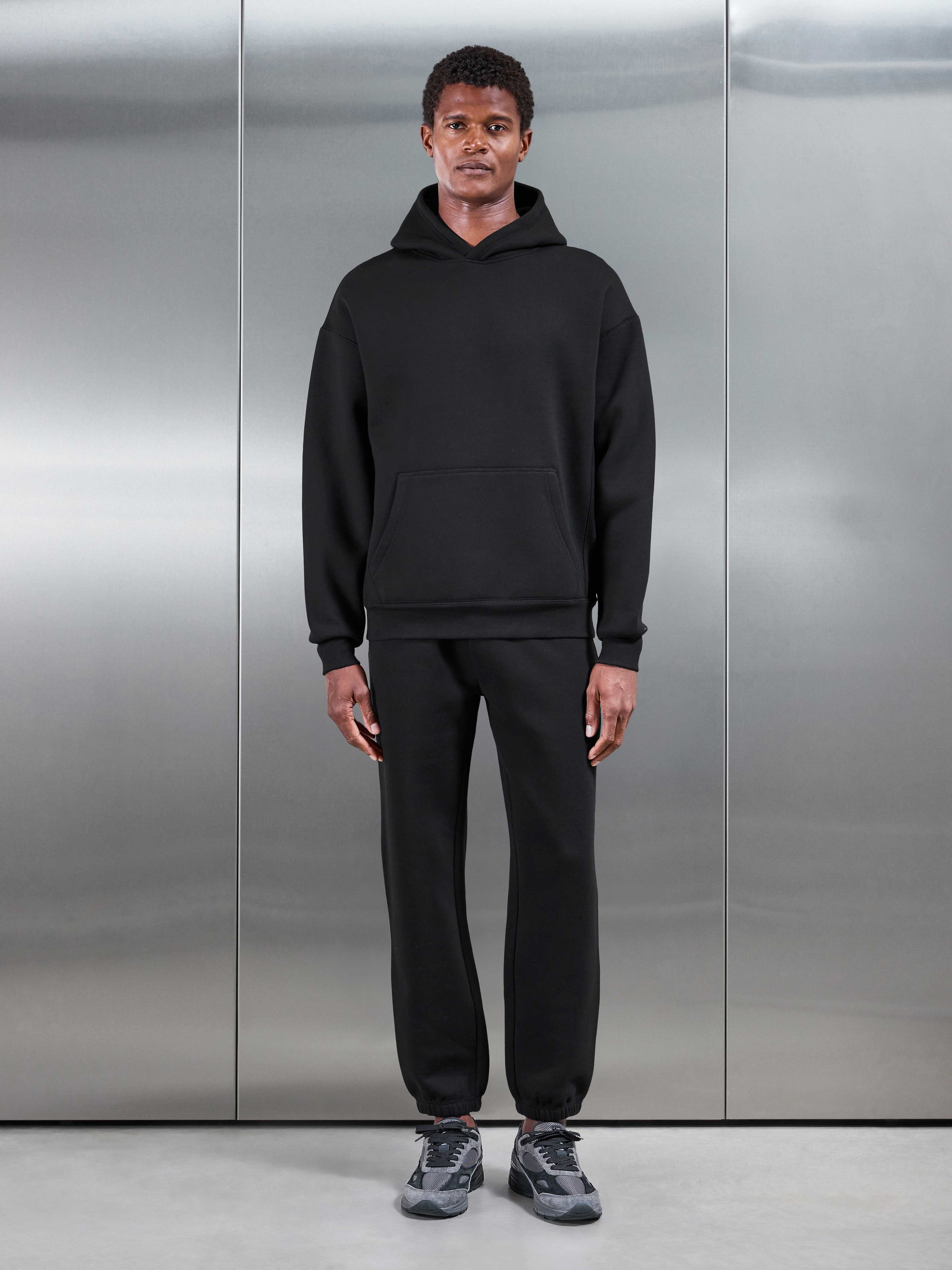 Relaxed Fit Hoodie in Black