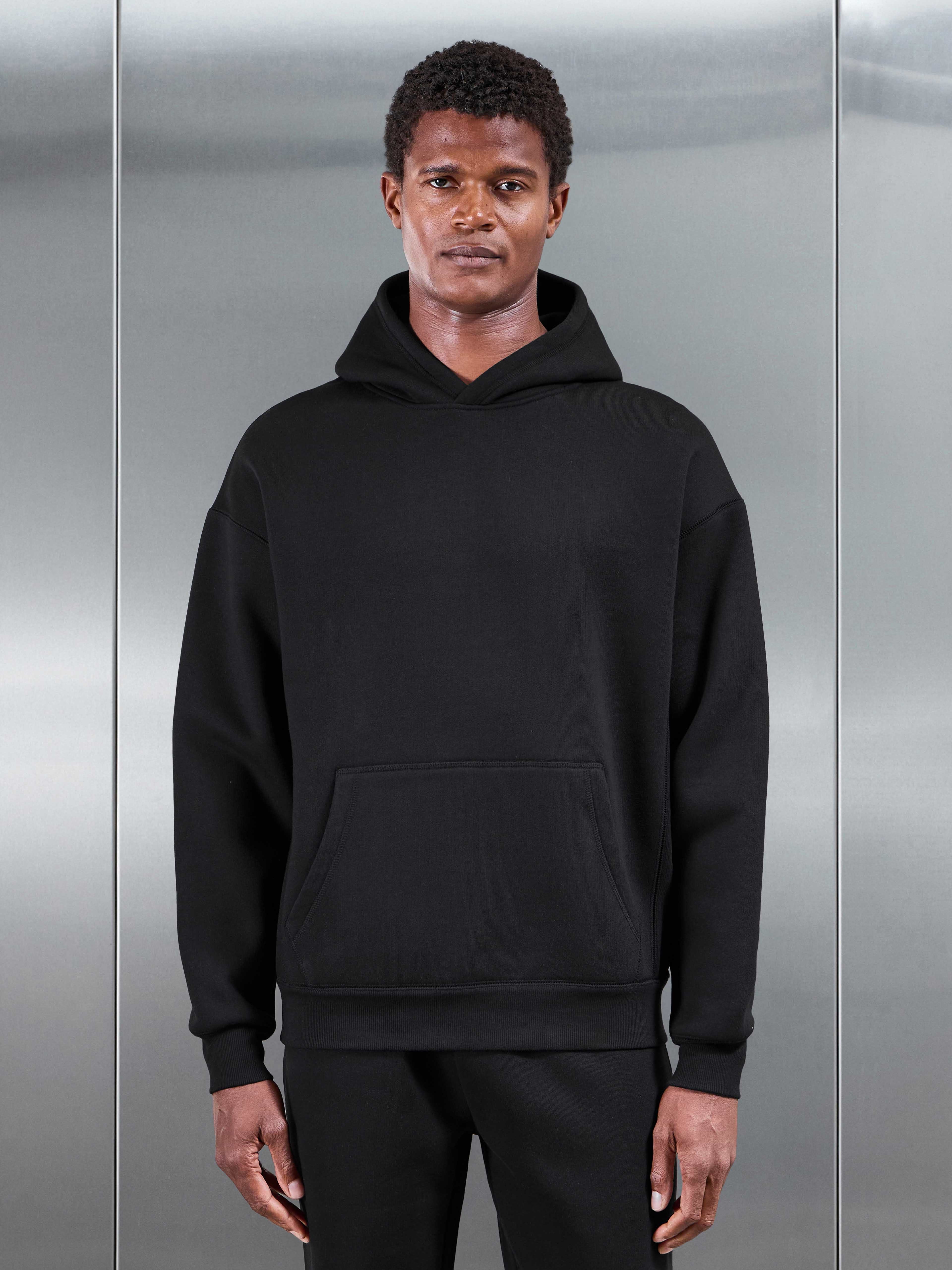 Relaxed Fit Hoodie in Black