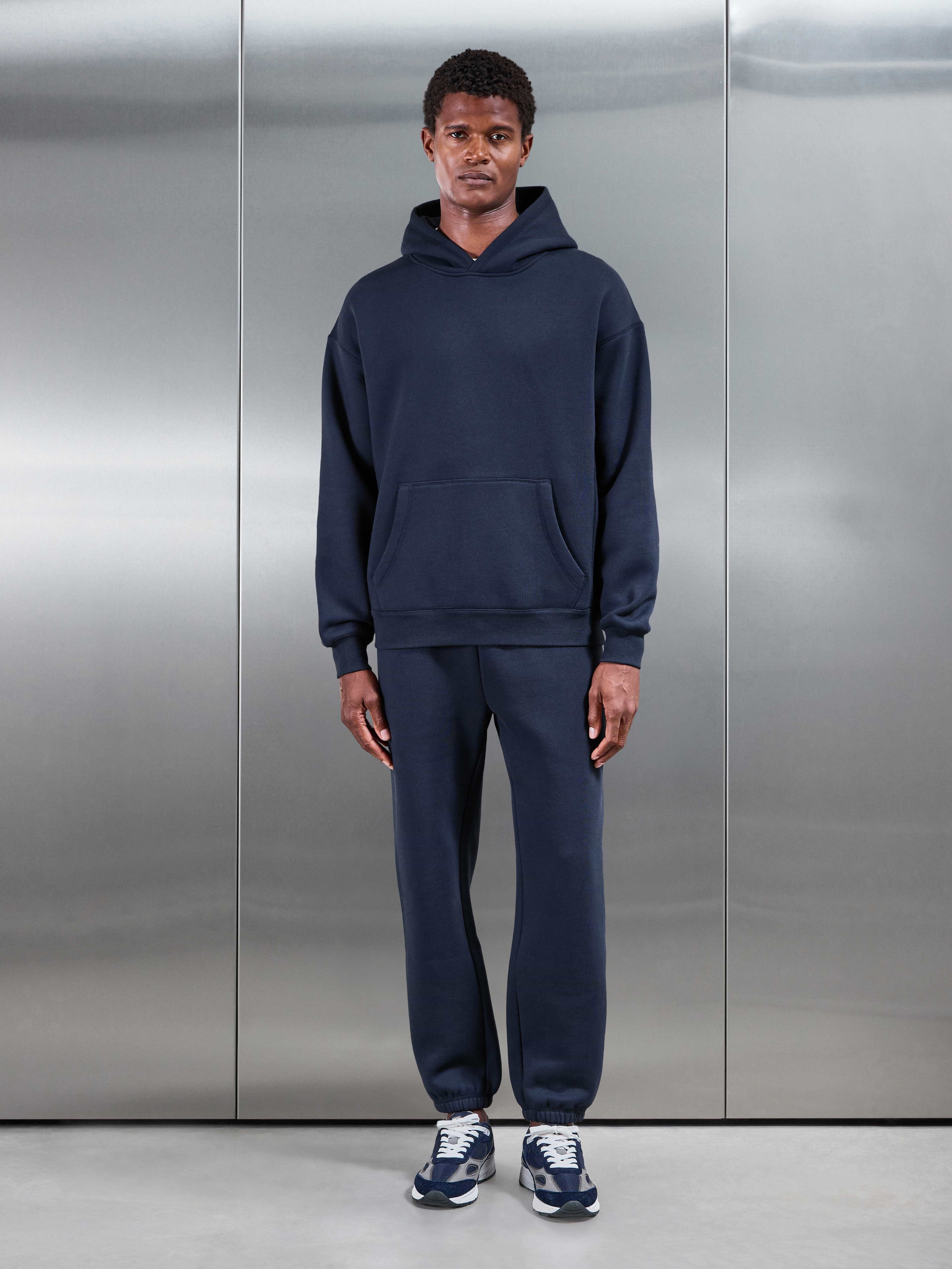 Relaxed Fit Hoodie in Navy