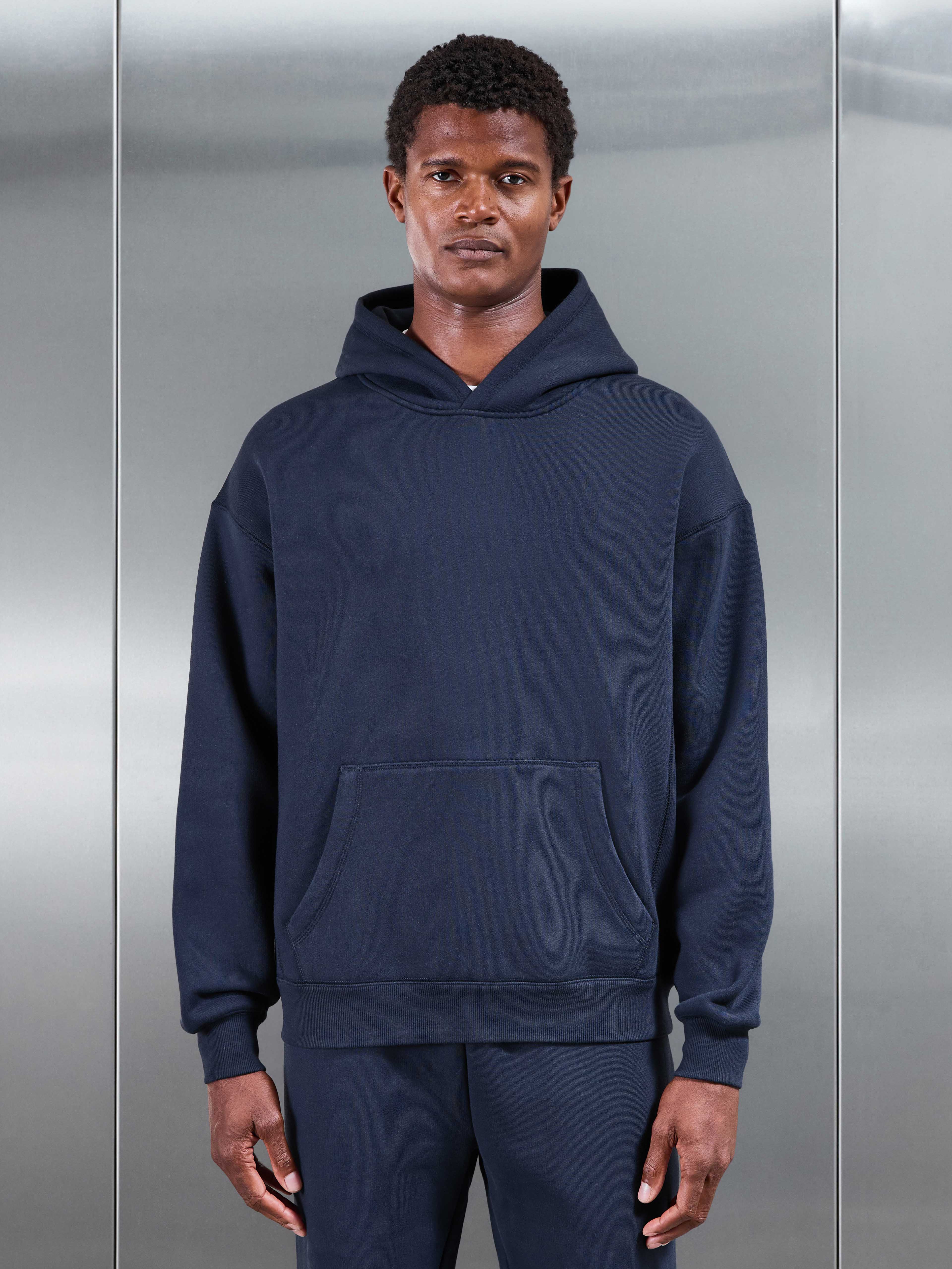 Relaxed Fit Hoodie in Navy