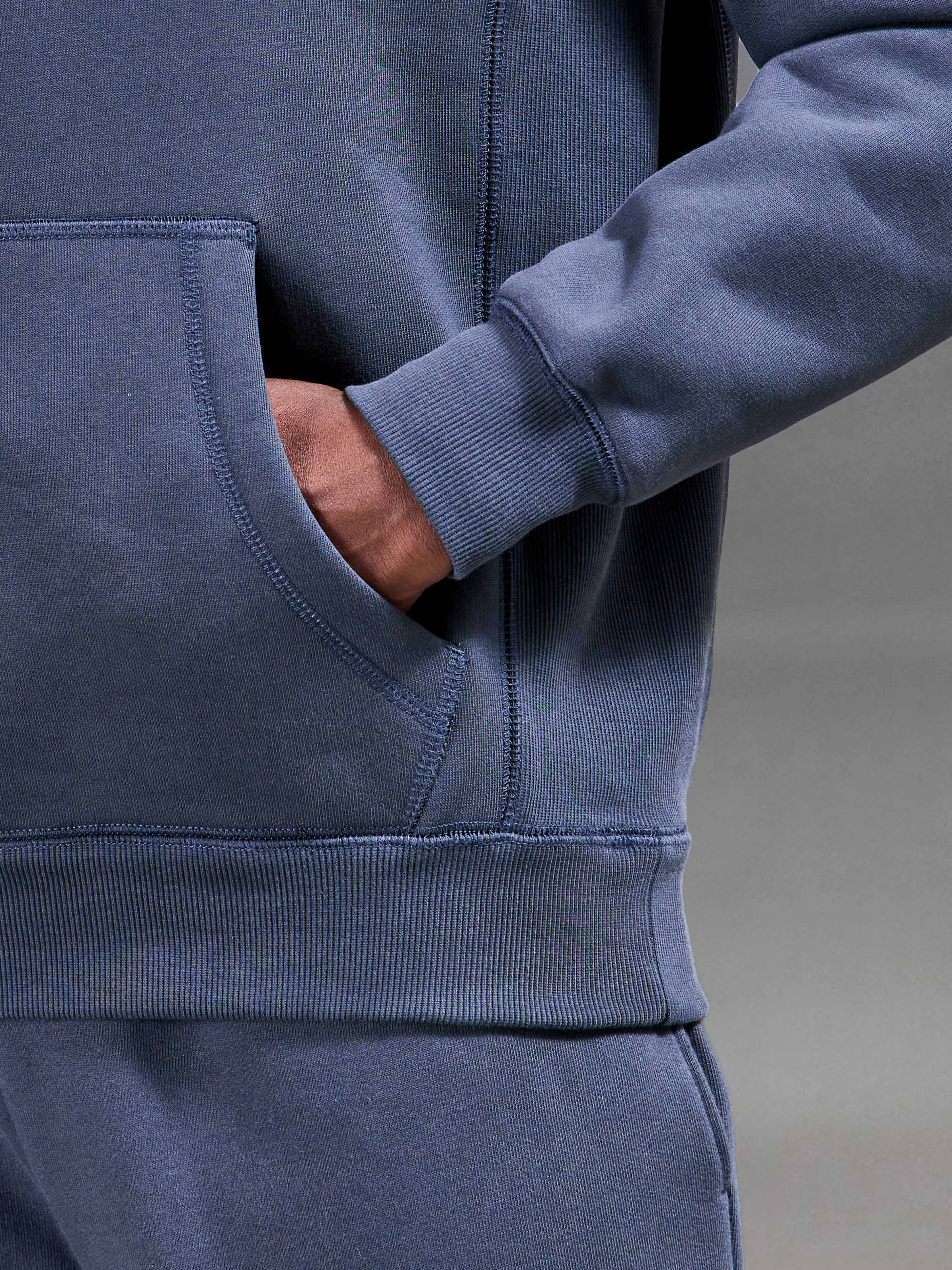 Relaxed Fit Hoodie in Slate Blue