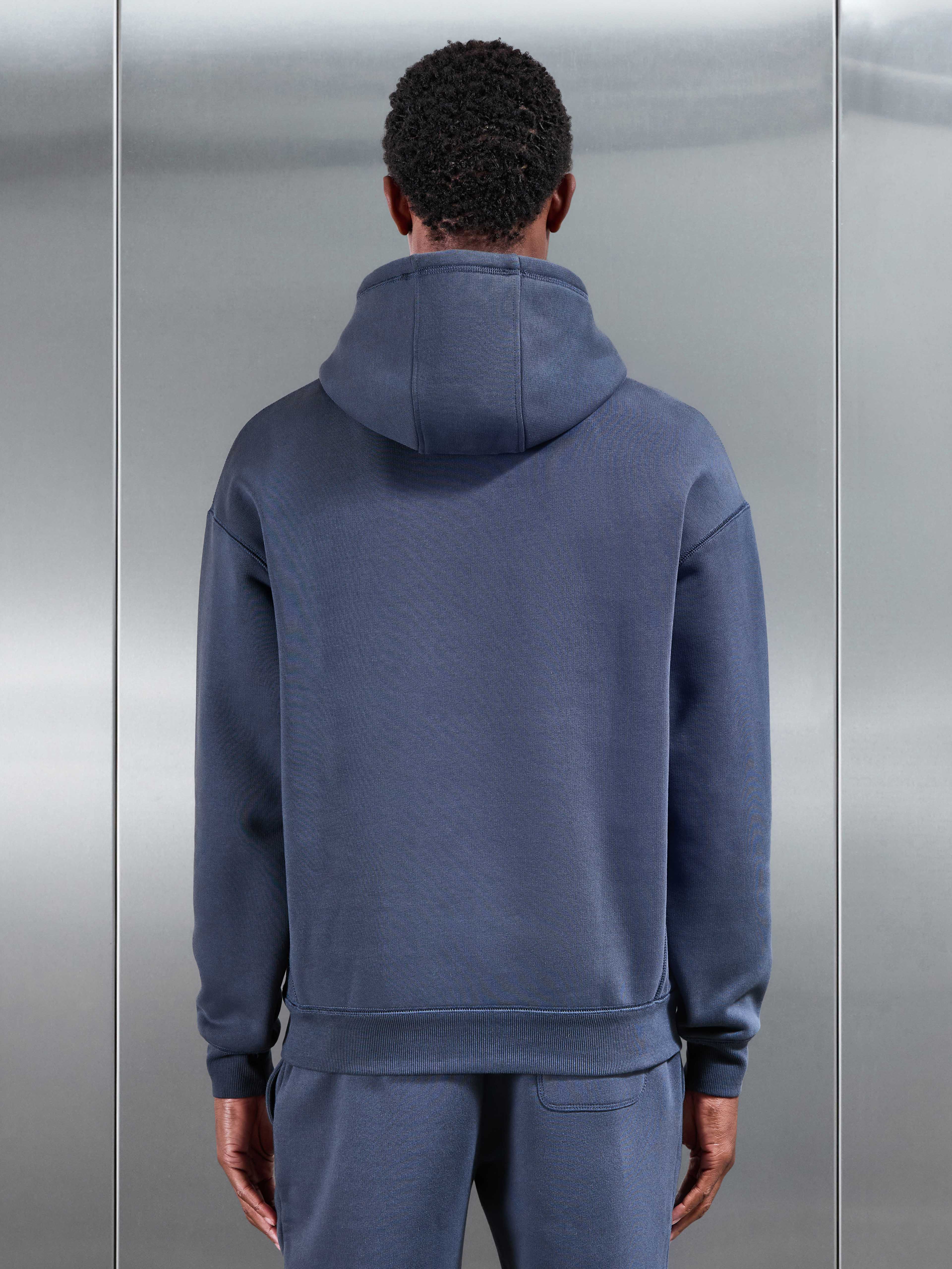 Relaxed Fit Hoodie in Slate Blue