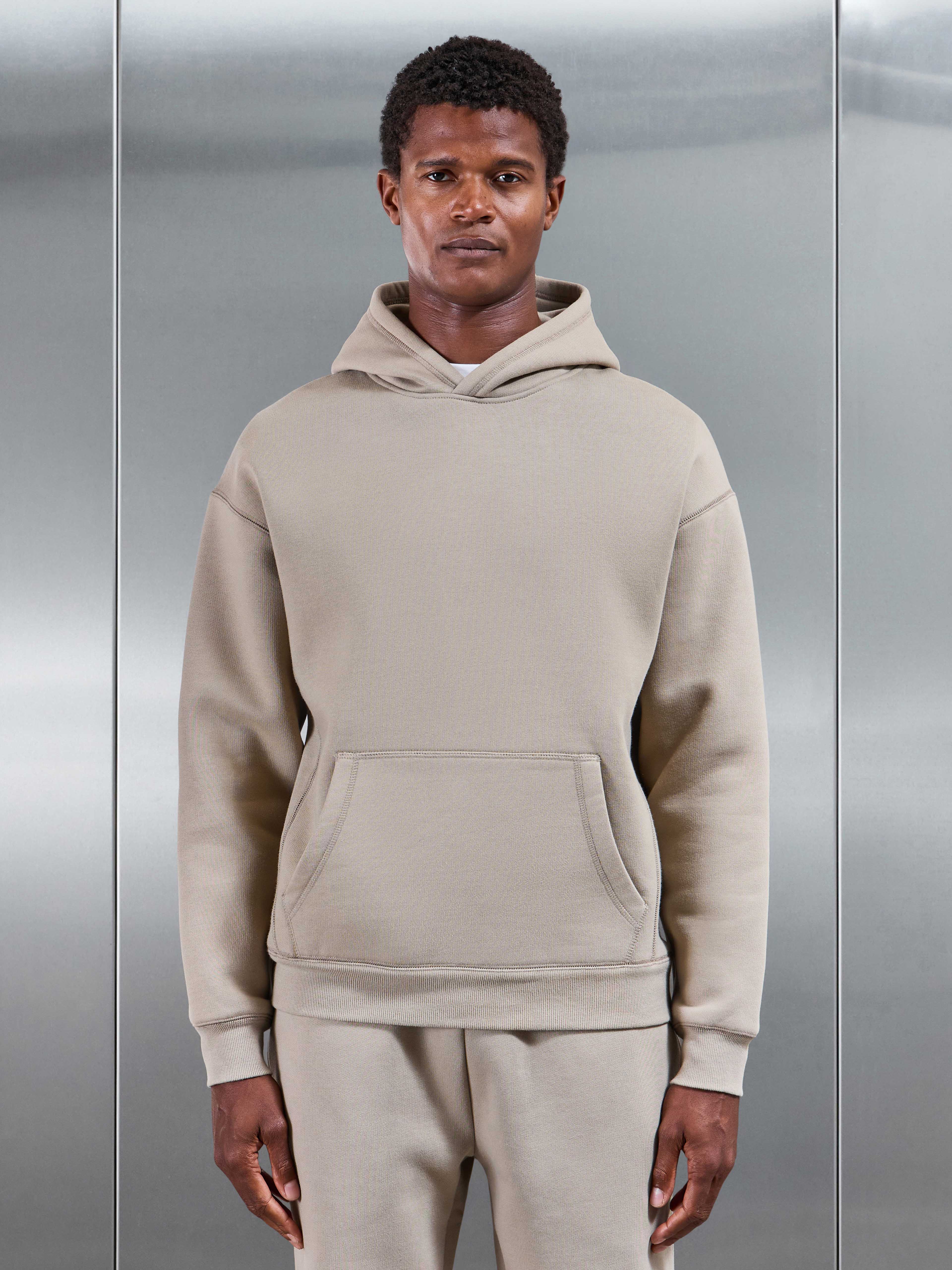 Relaxed Fit Hoodie in Stone