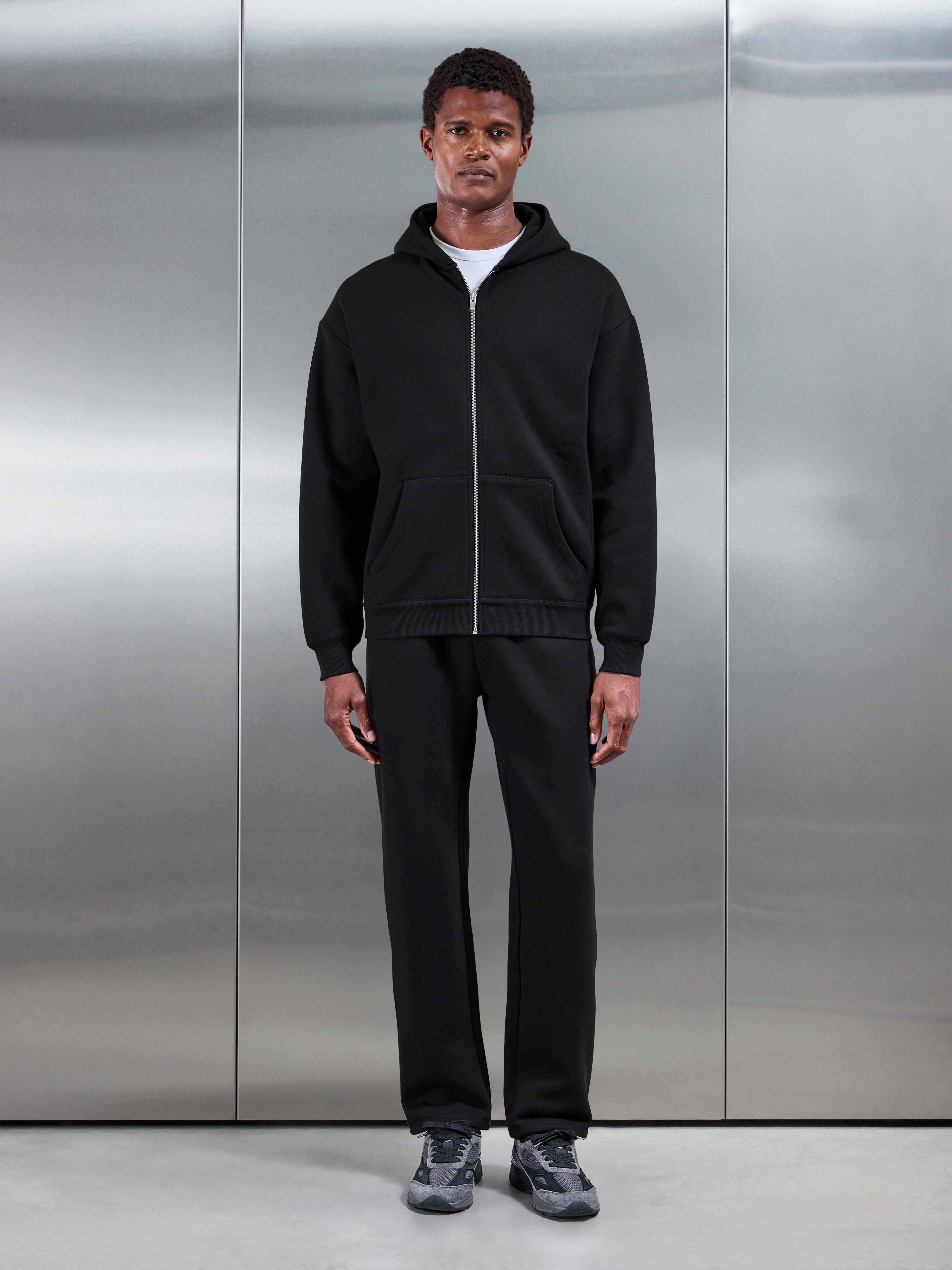 Relaxed Fit Straight Leg Jogger in Black