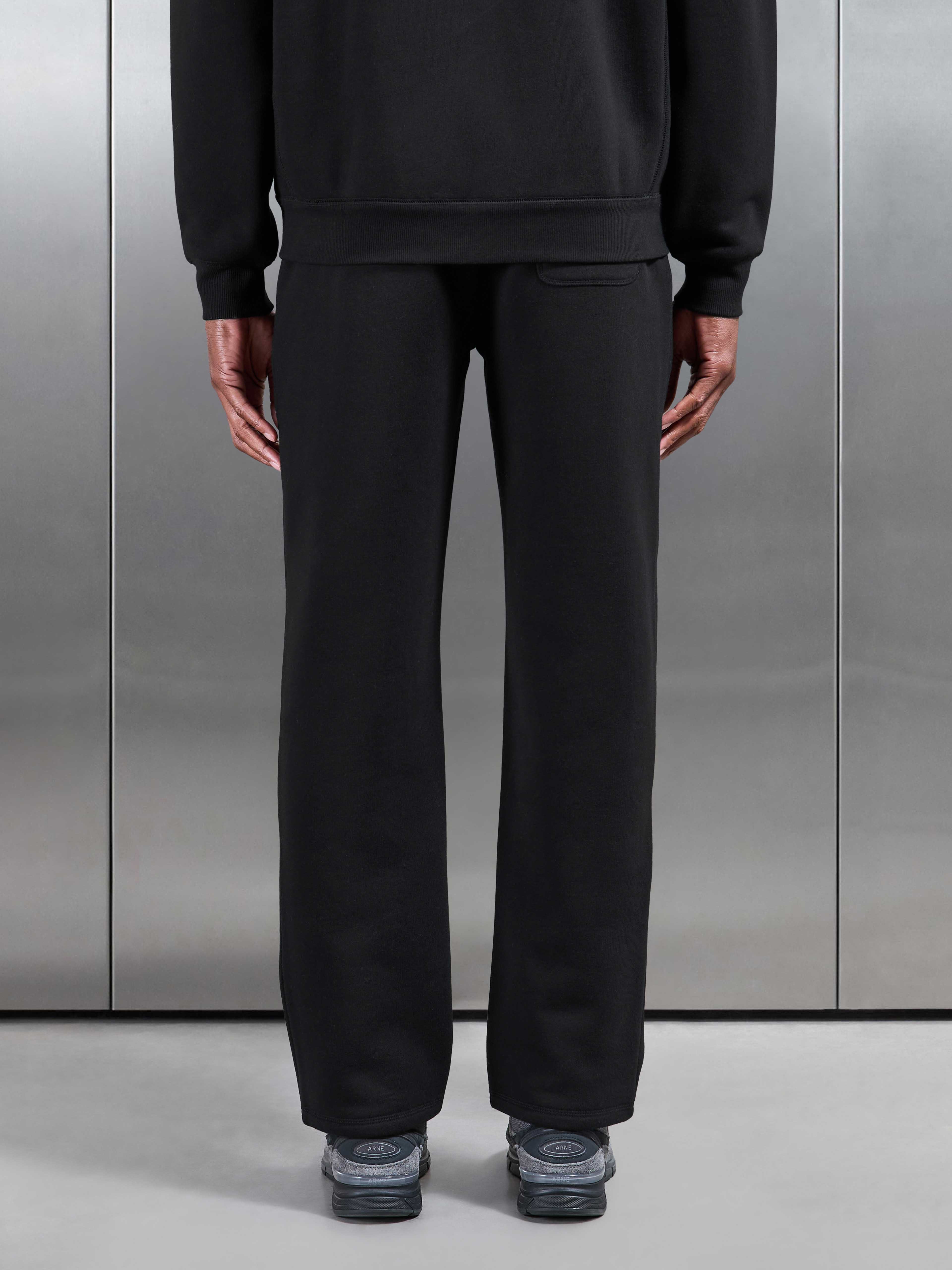 Relaxed Fit Straight Leg Jogger in Black
