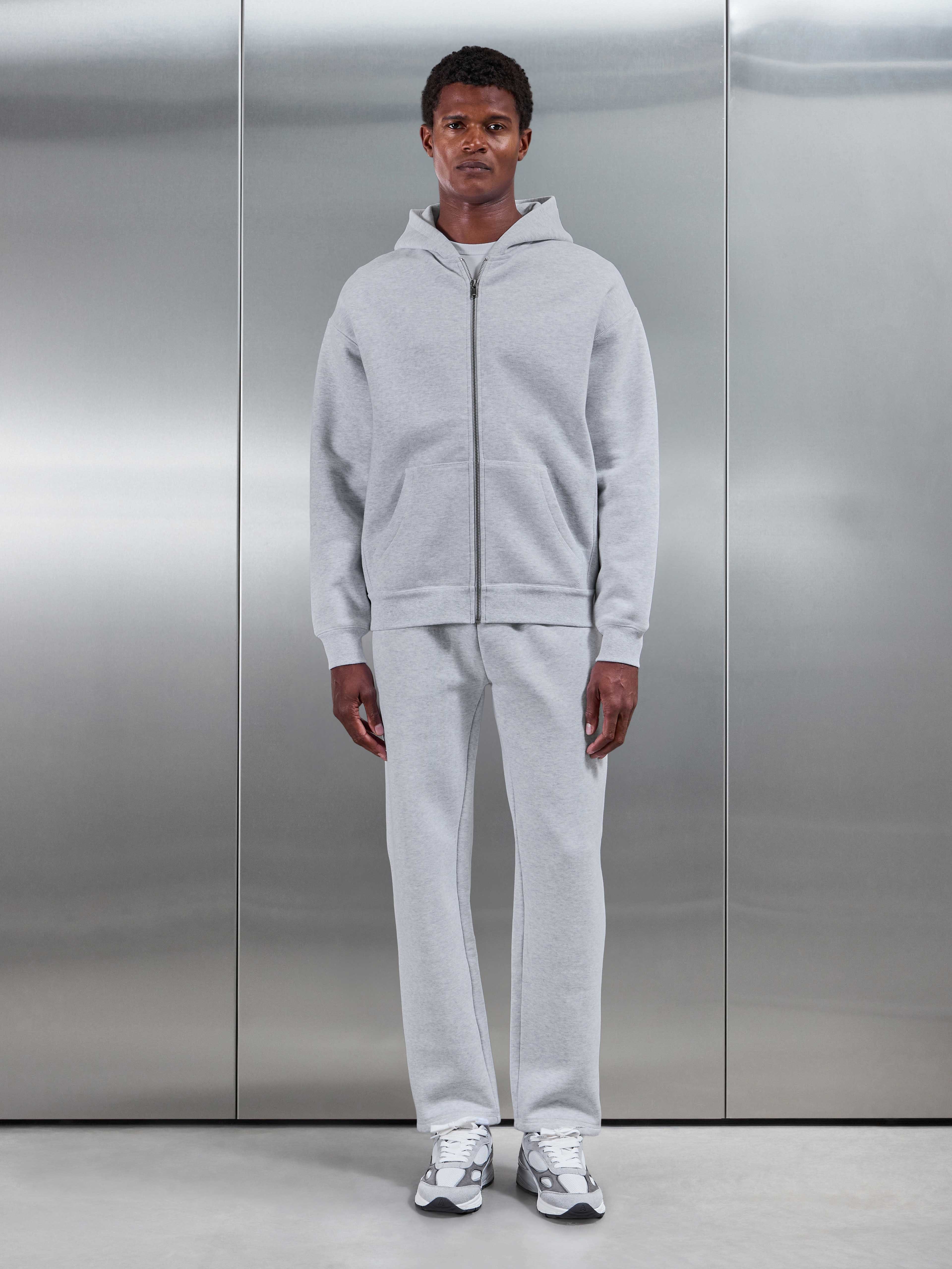 Relaxed Fit Straight Leg Jogger in Marl Grey