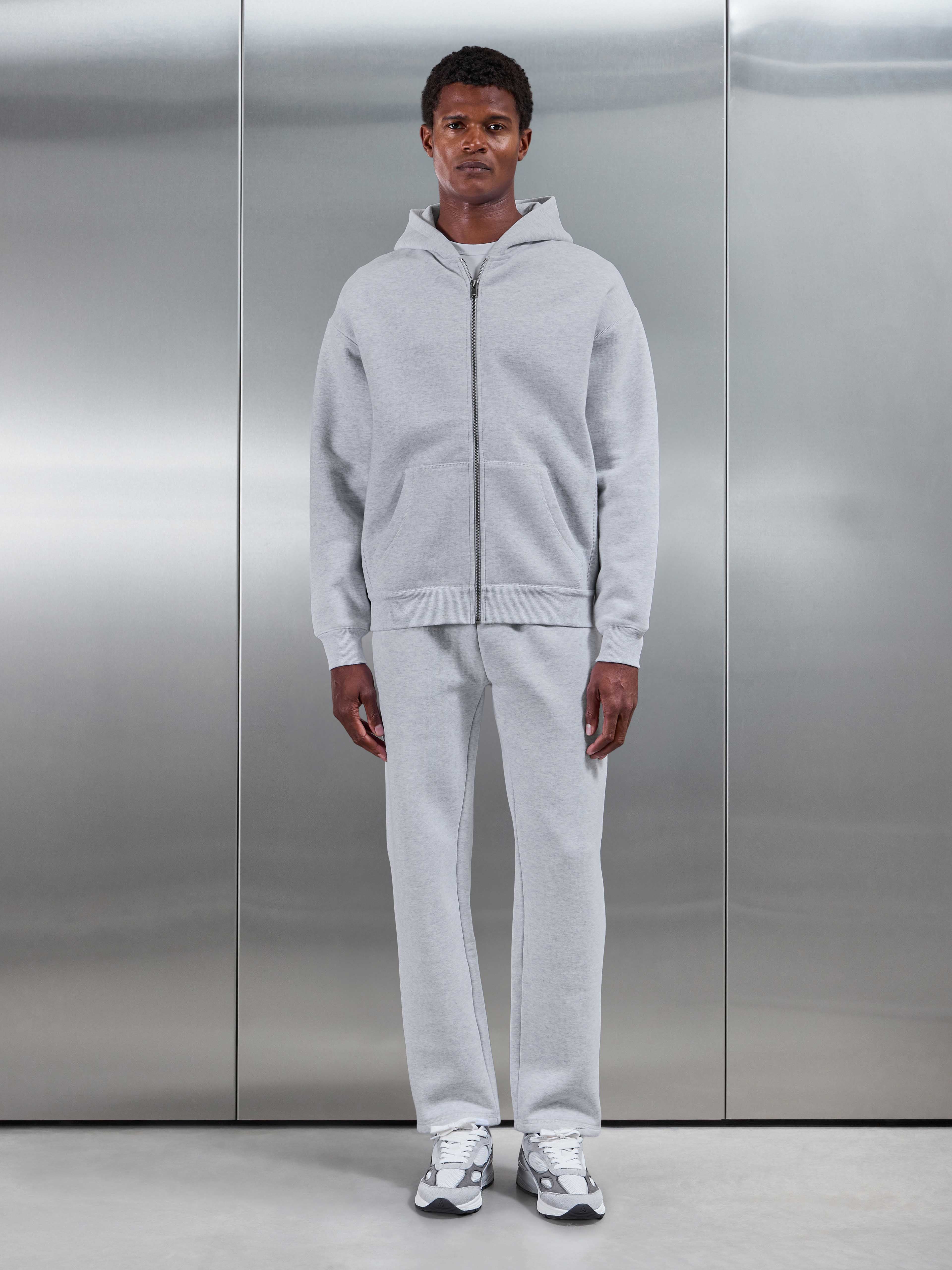 Relaxed Fit Straight Leg Jogger in Marl Grey