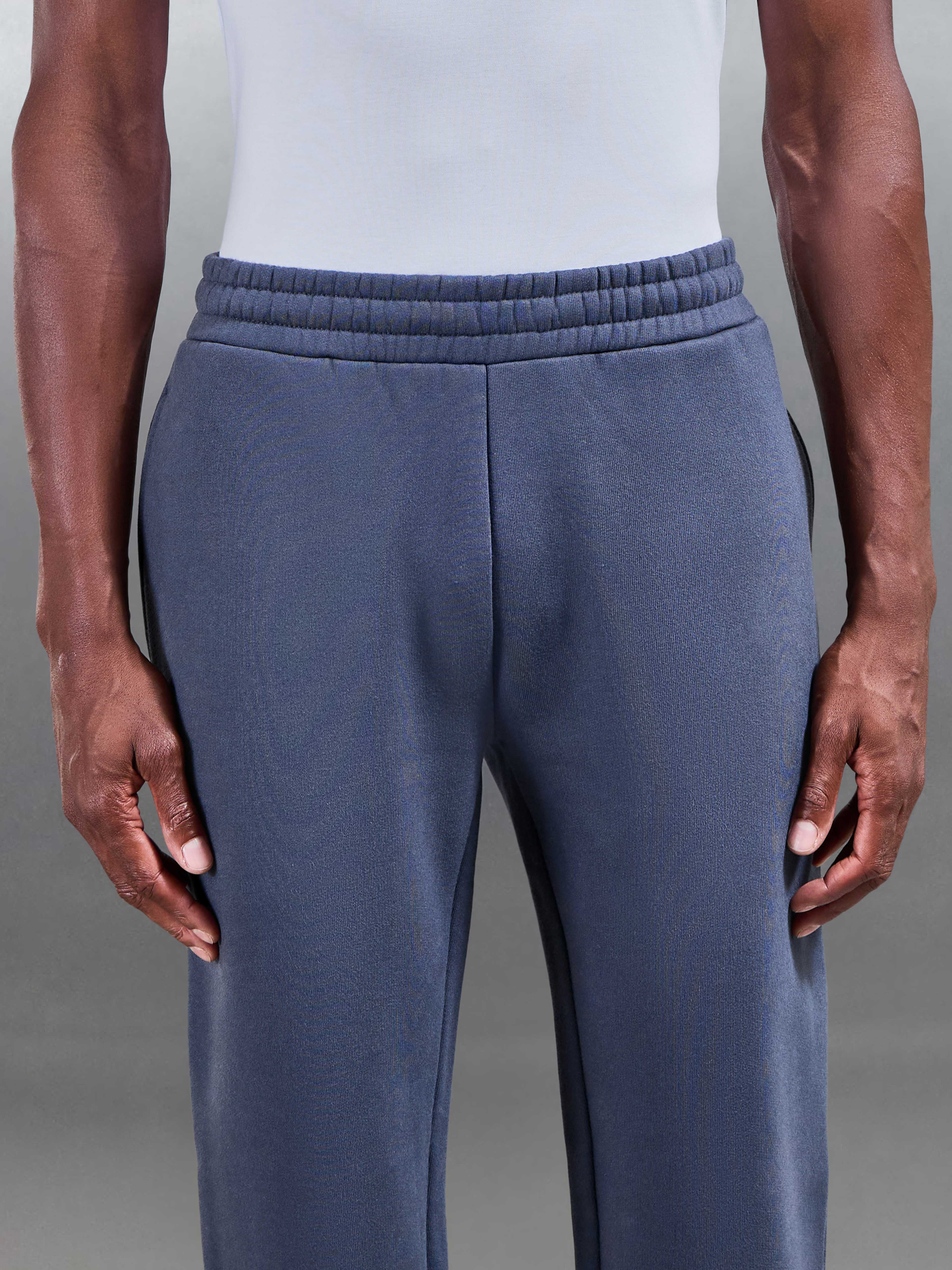 Relaxed Fit Straight Leg Jogger in Slate Blue