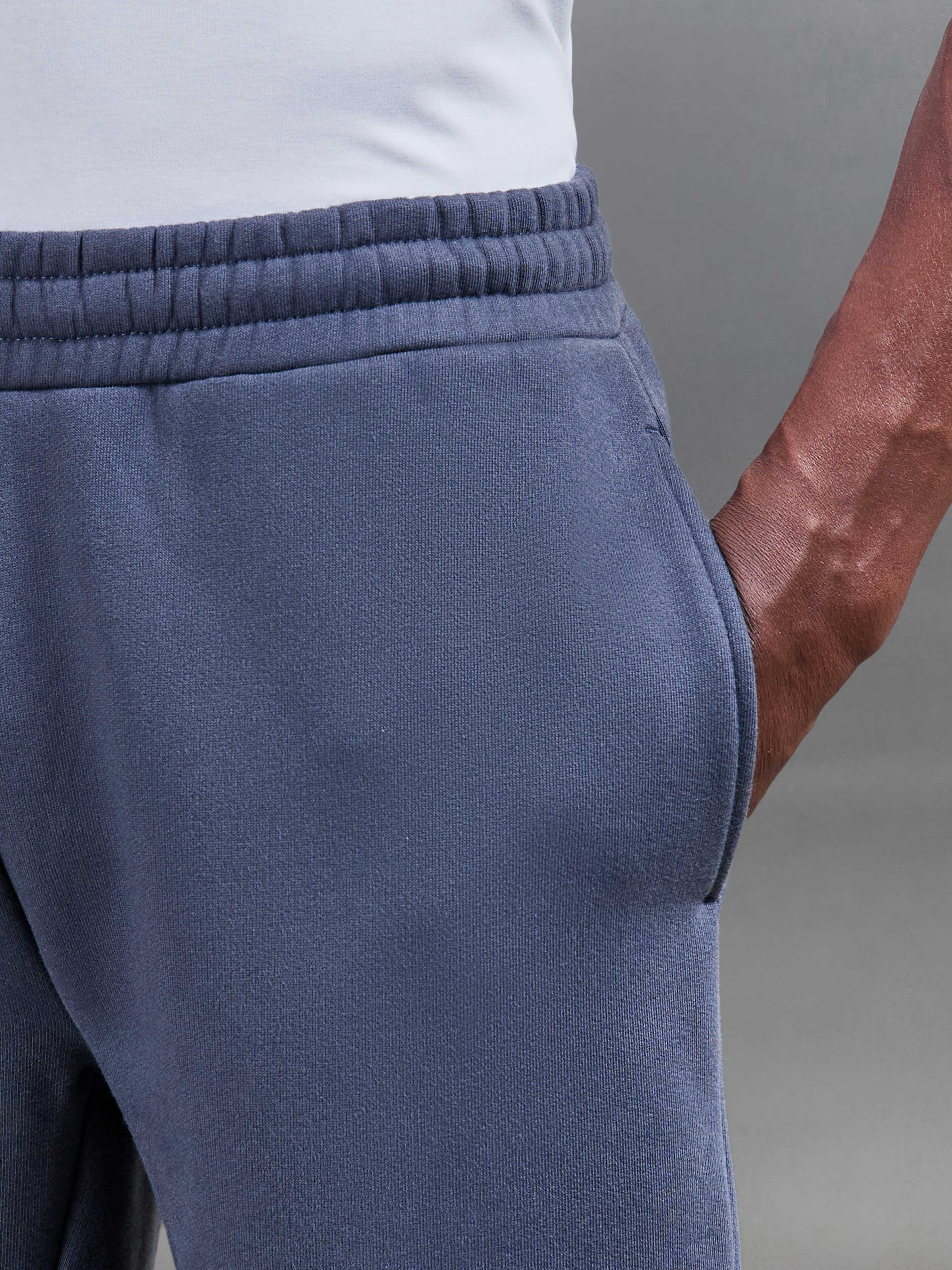 Relaxed Fit Straight Leg Jogger in Slate Blue