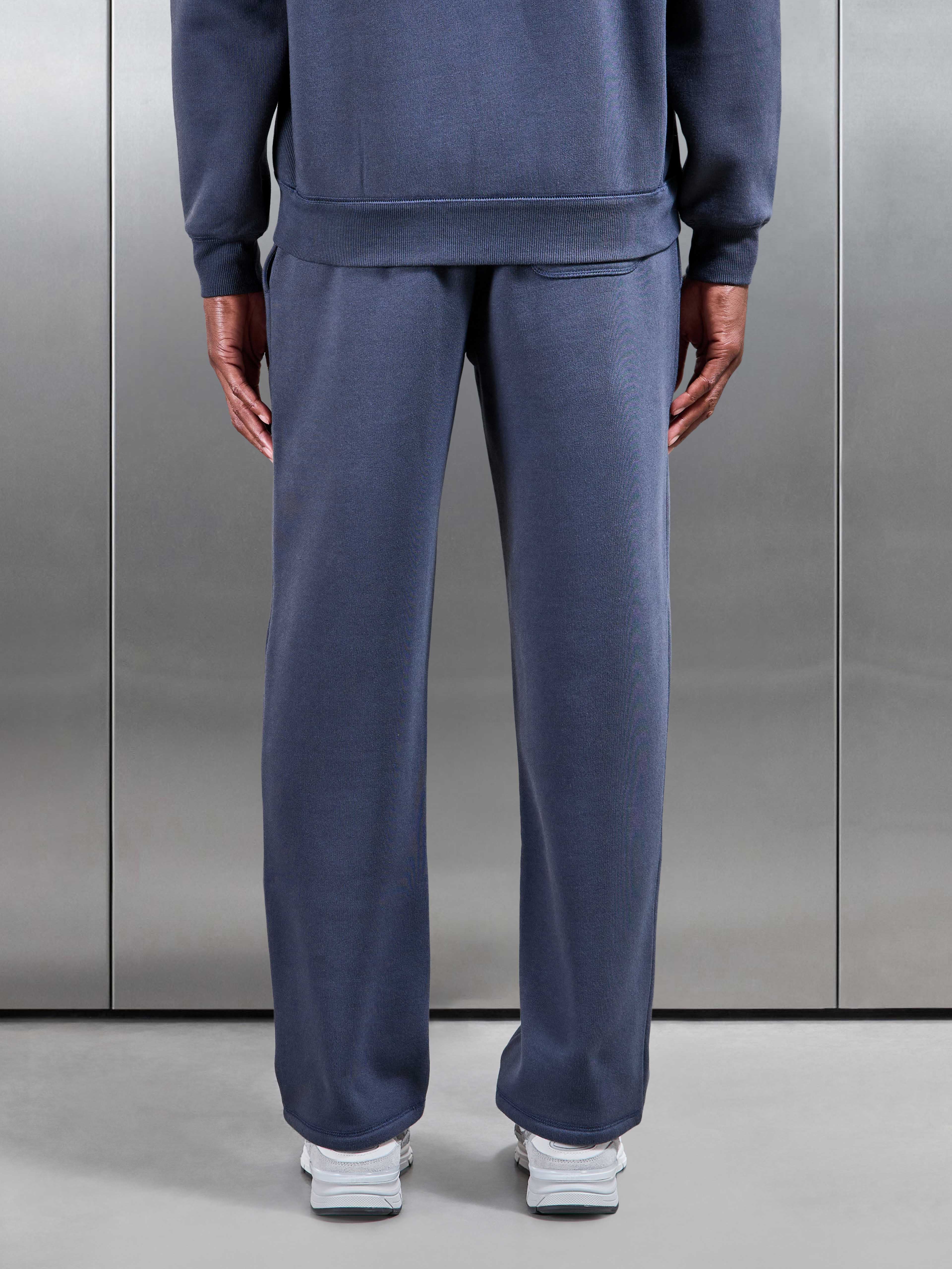 Relaxed Fit Straight Leg Jogger in Slate Blue