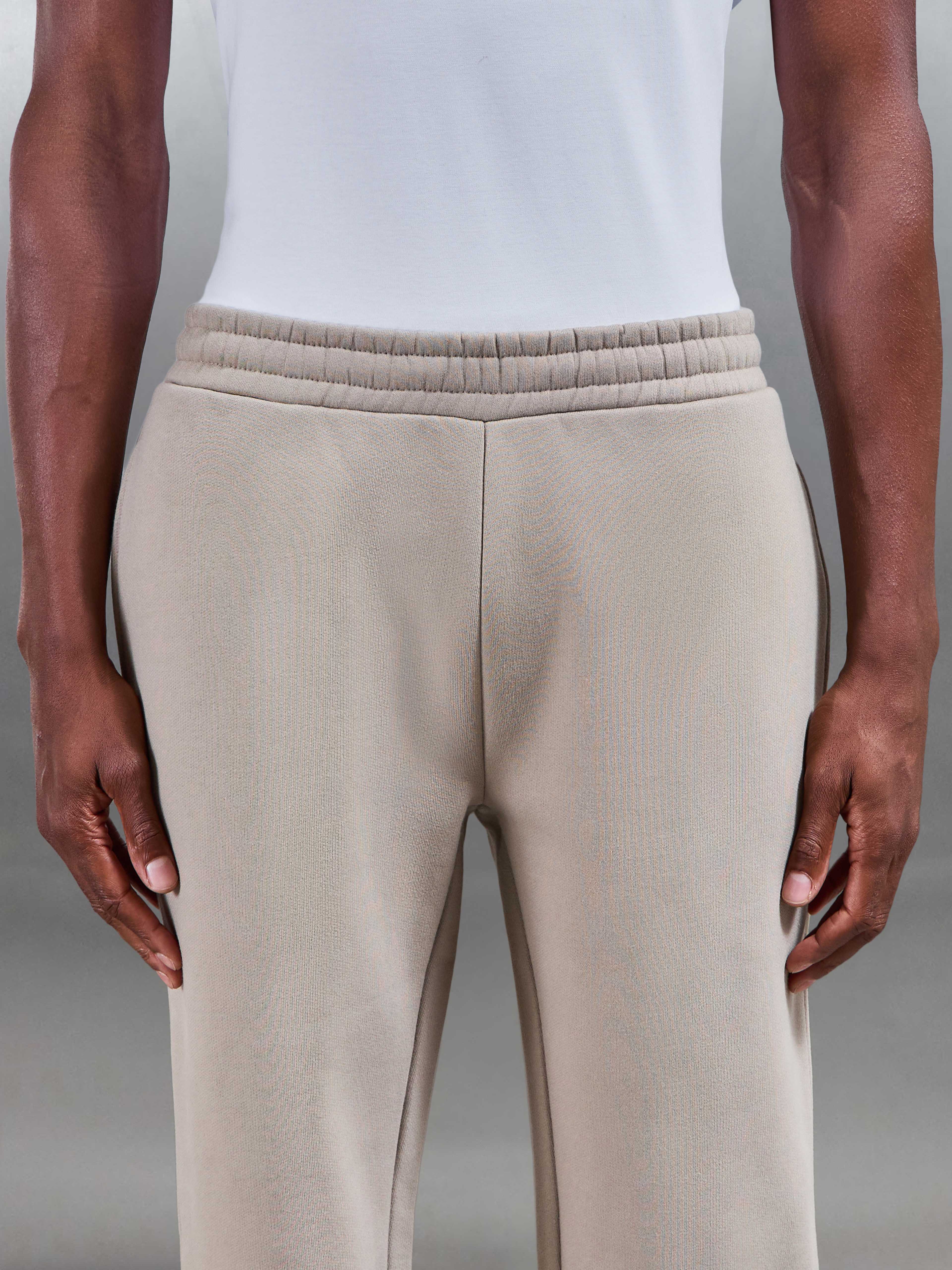 Relaxed Fit Straight Leg Jogger in Stone