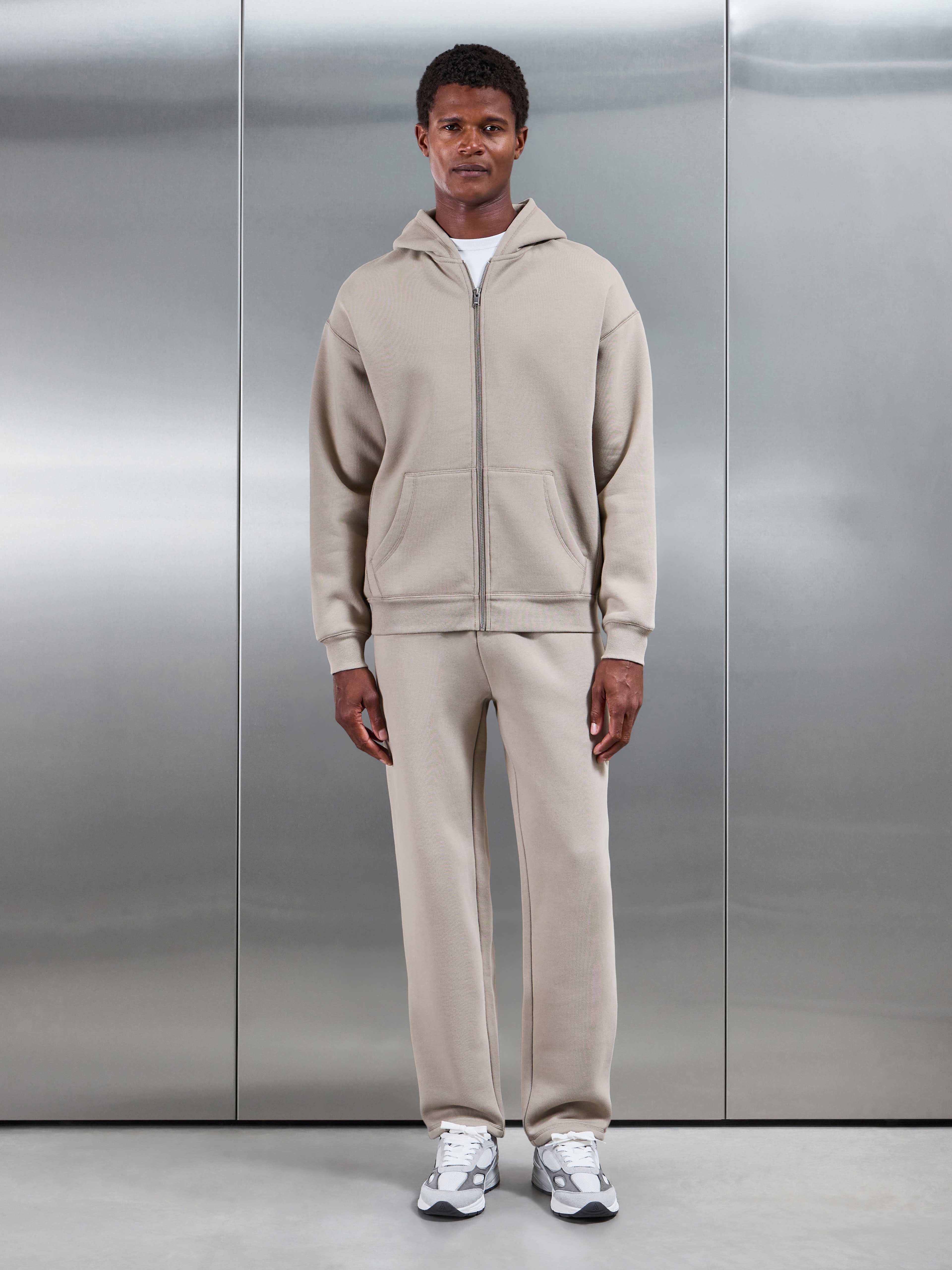 Relaxed Fit Straight Leg Jogger in Stone