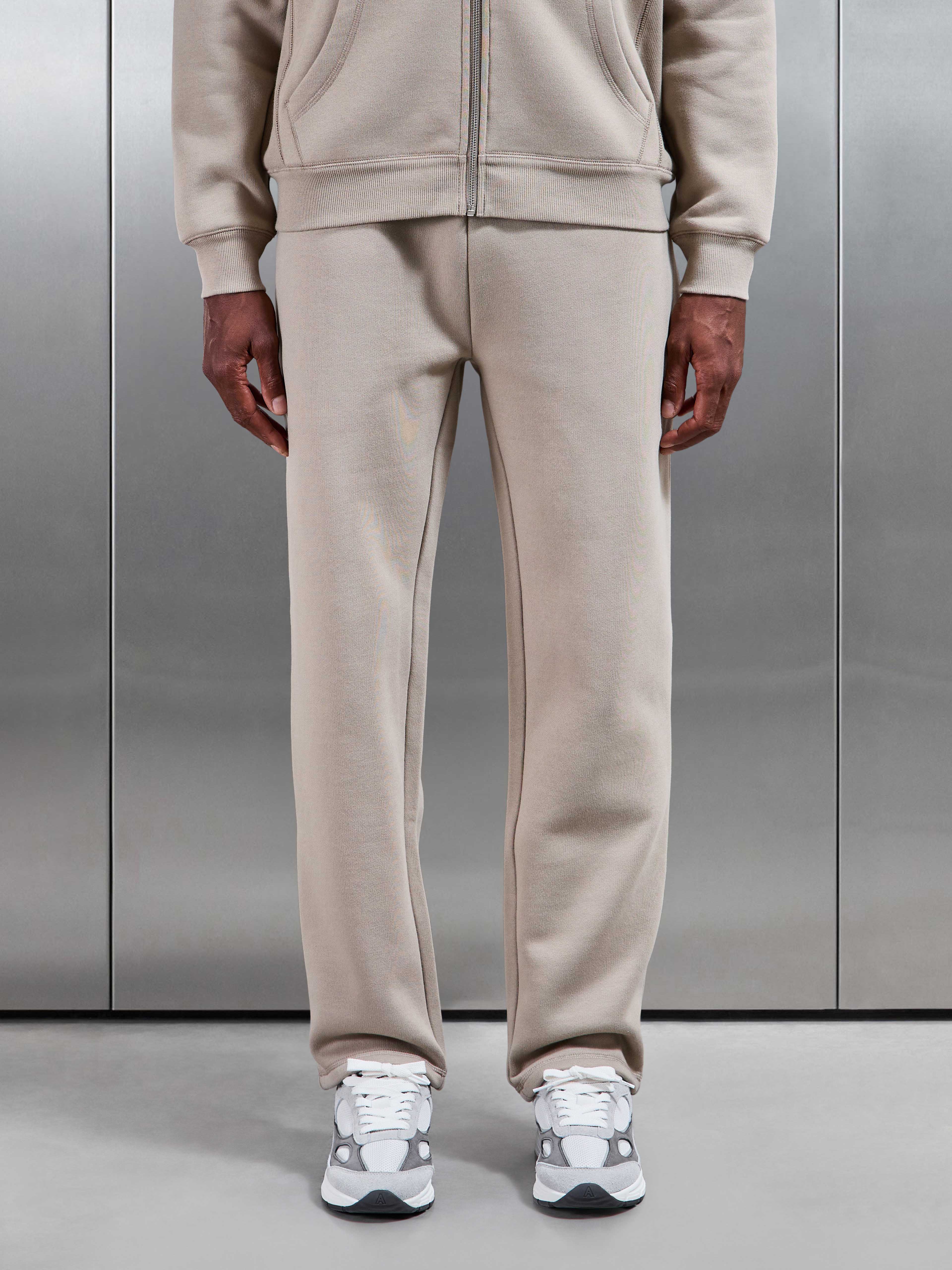 Relaxed Fit Straight Leg Jogger in Stone