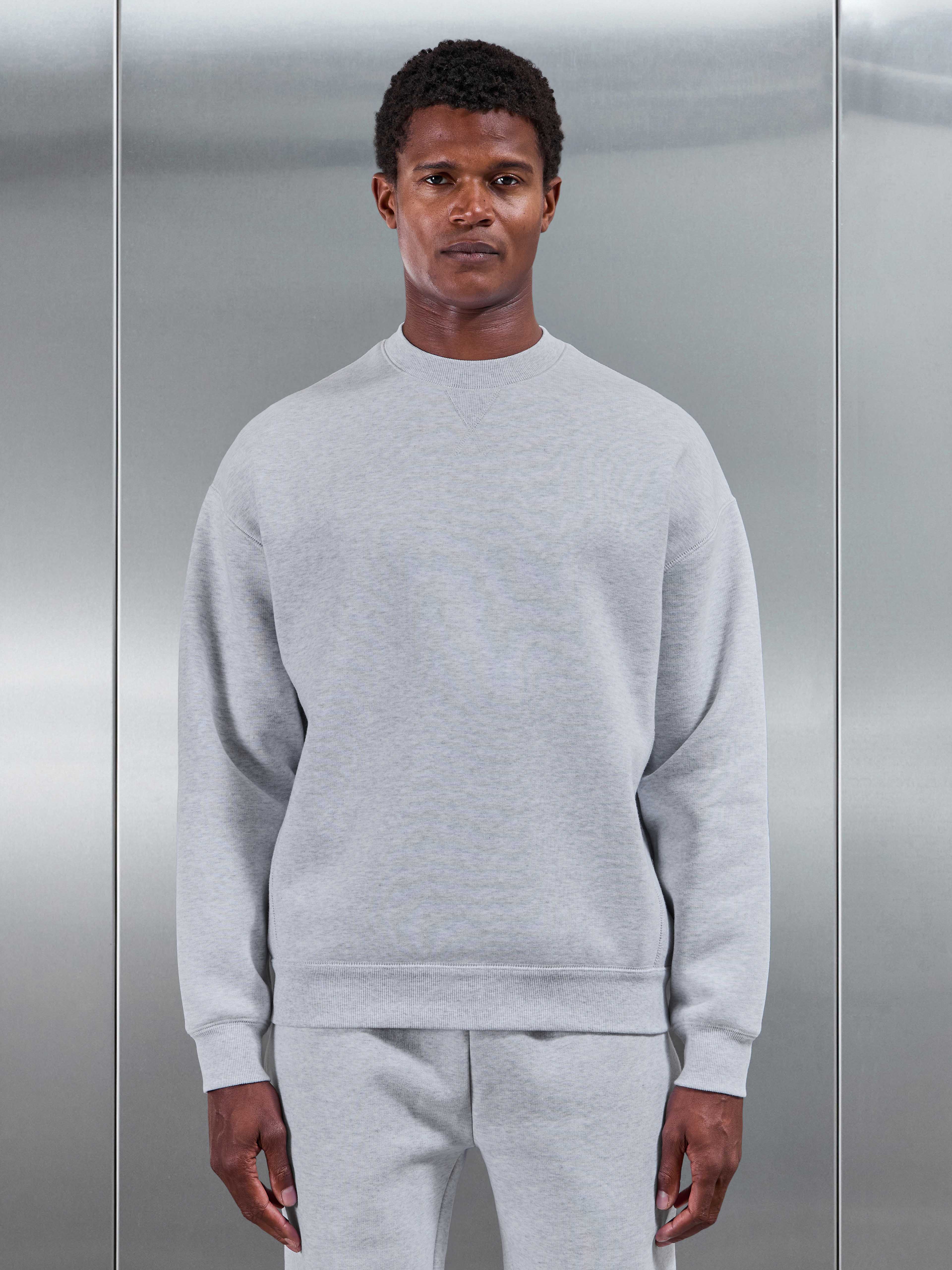 Relaxed Fit Sweatshirt in Marl Grey