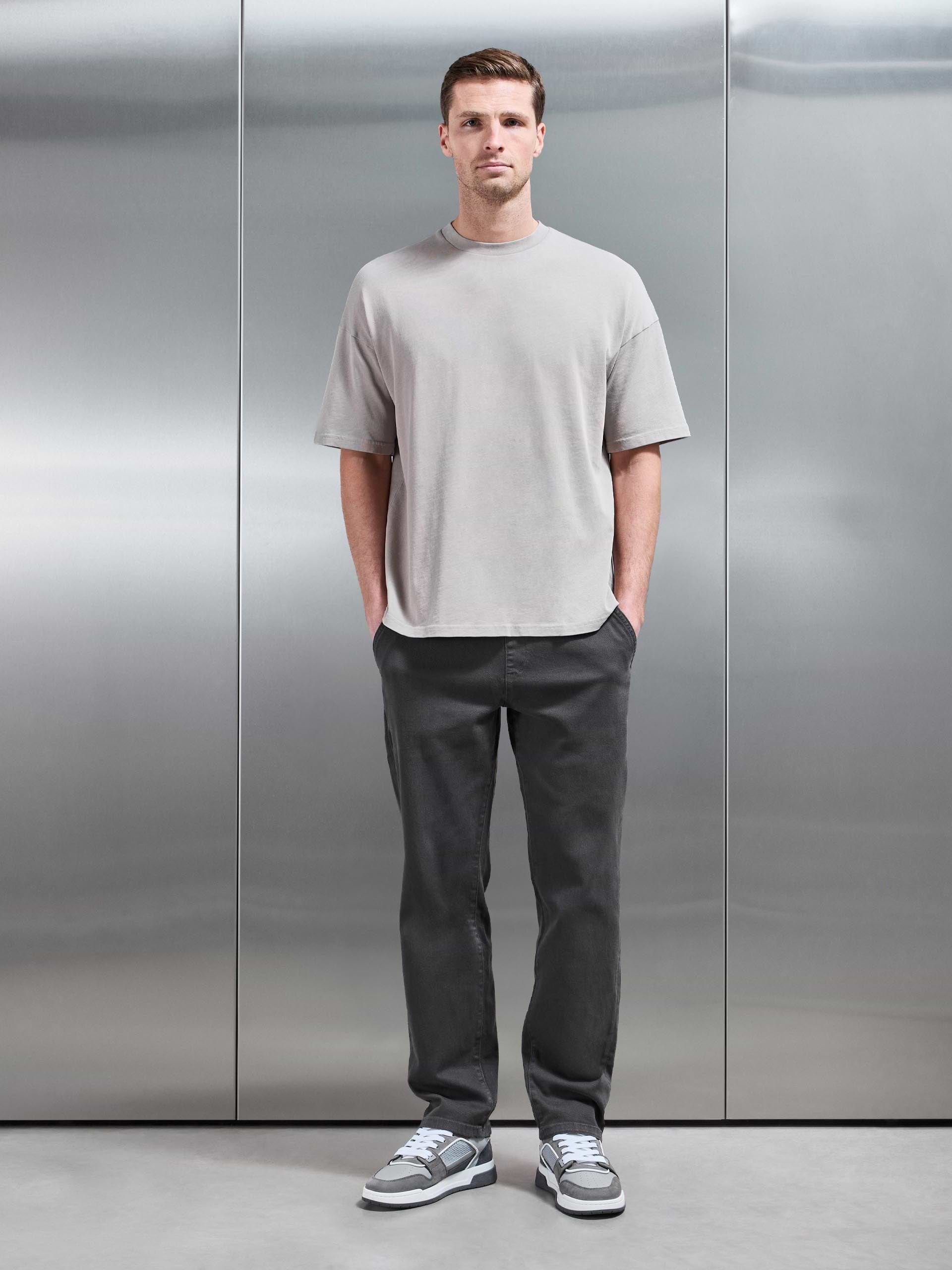 Relaxed Cotton Twill Trouser in Grey