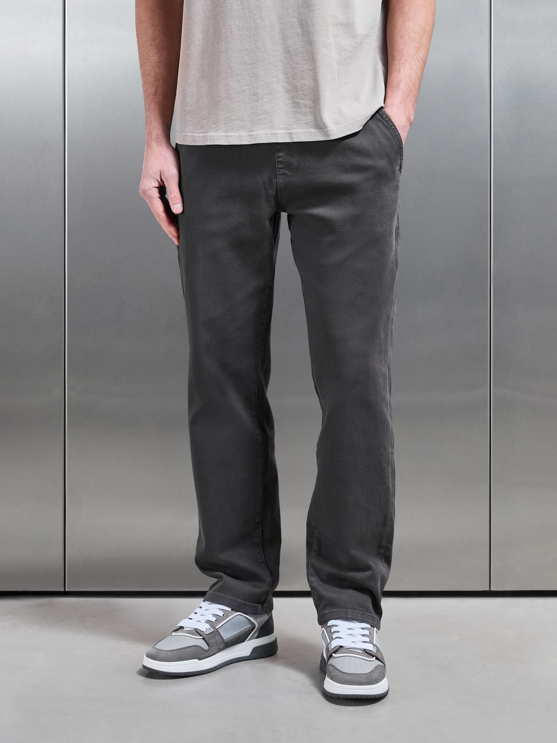 Relaxed Cotton Twill Trouser in Grey