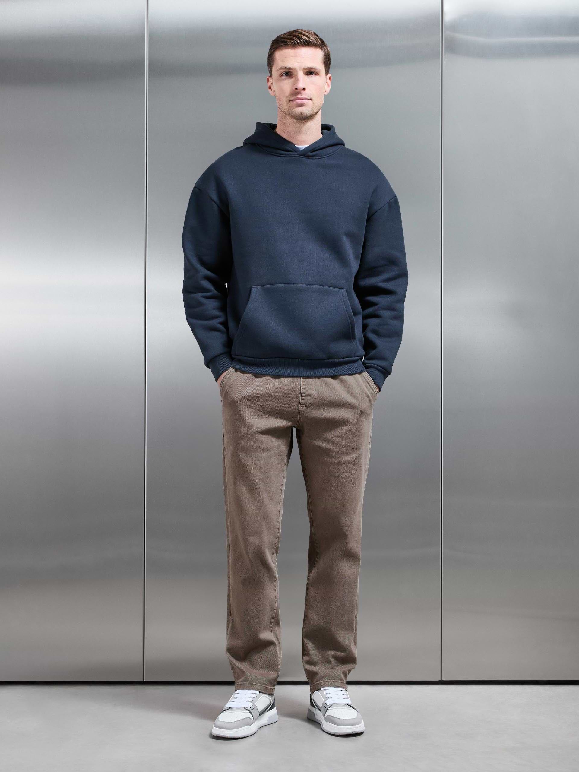 Relaxed Cotton Twill Trouser in Taupe