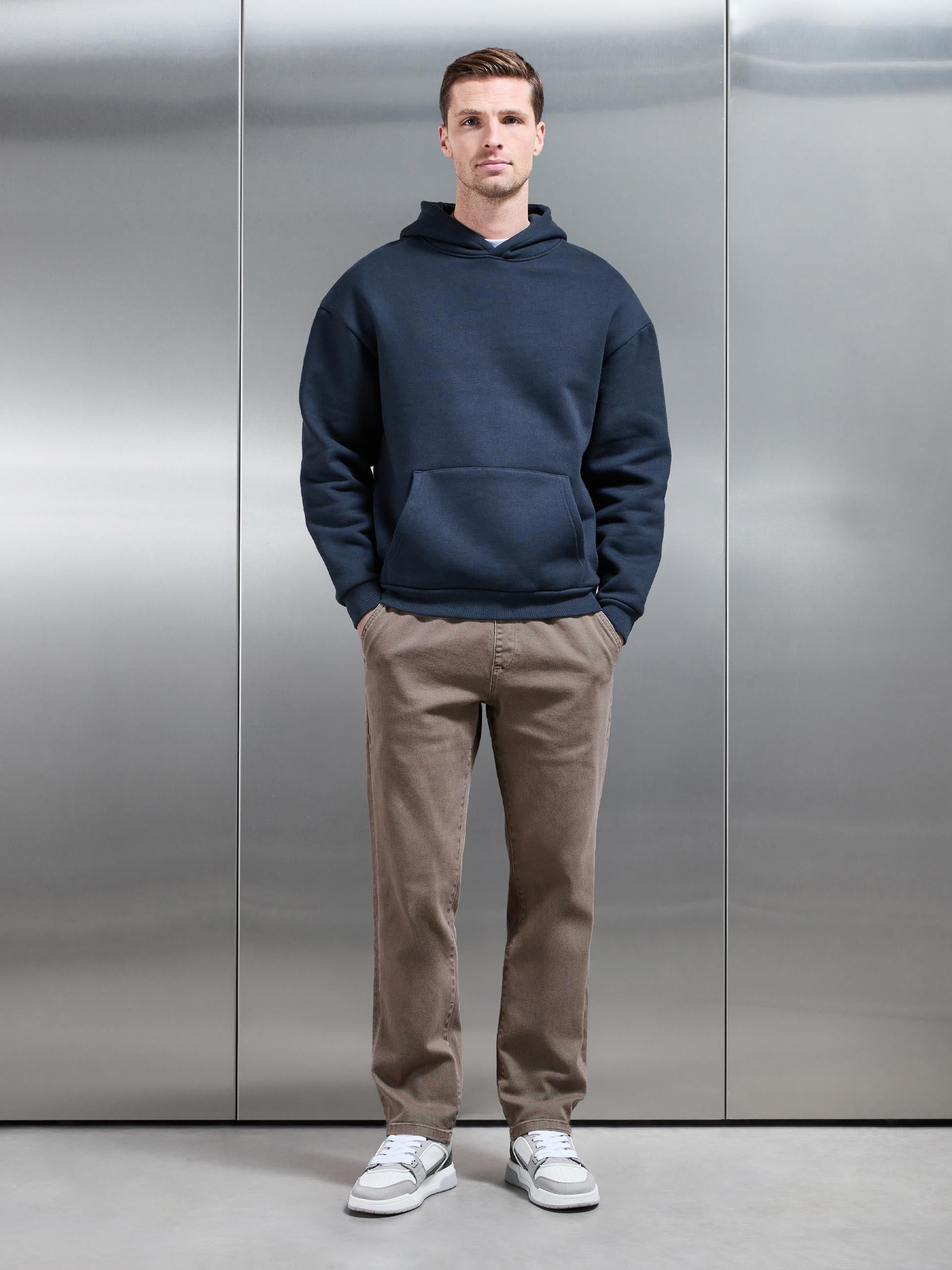 Relaxed Cotton Twill Trouser in Taupe