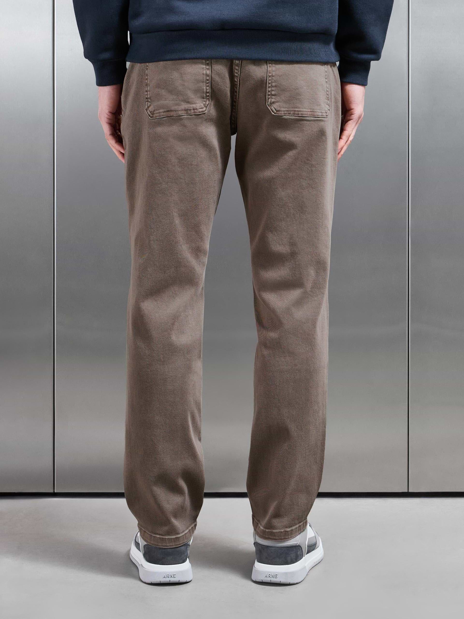 Relaxed Cotton Twill Trouser in Taupe
