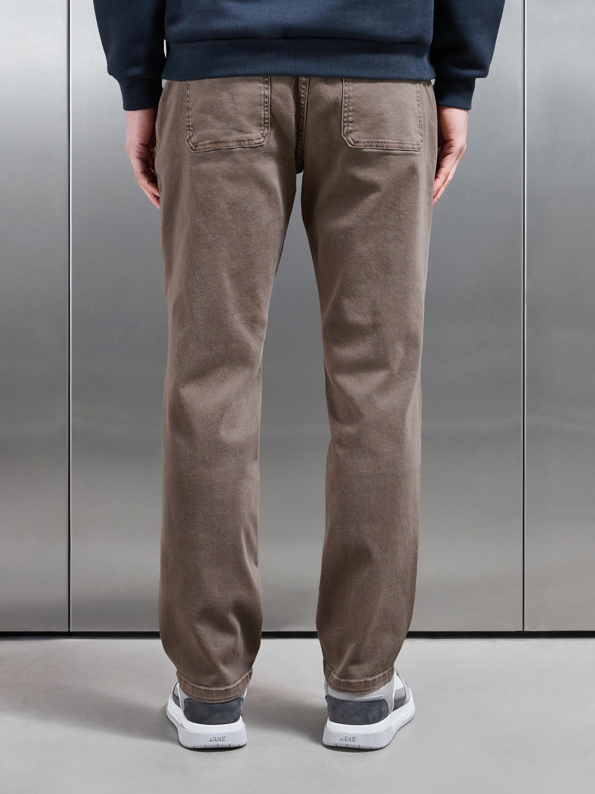 Relaxed Cotton Twill Trouser in Taupe