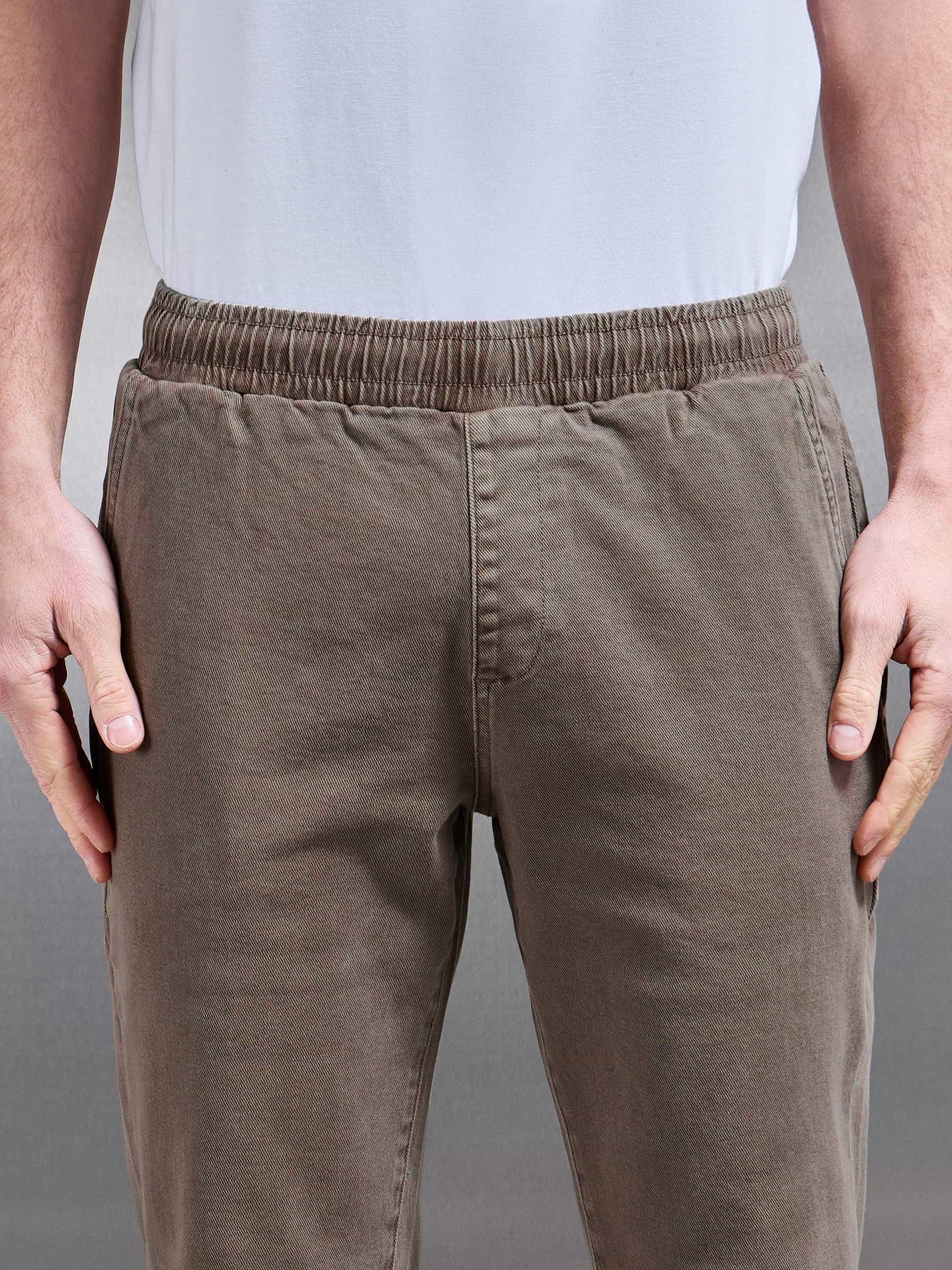 Relaxed Cotton Twill Trouser in Taupe