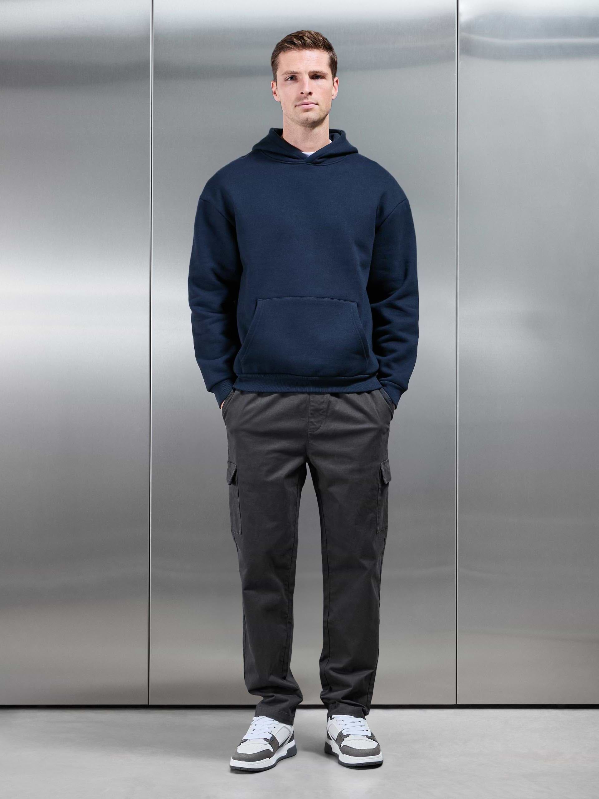 Relaxed Fit Cotton Cargo Pant In Grey