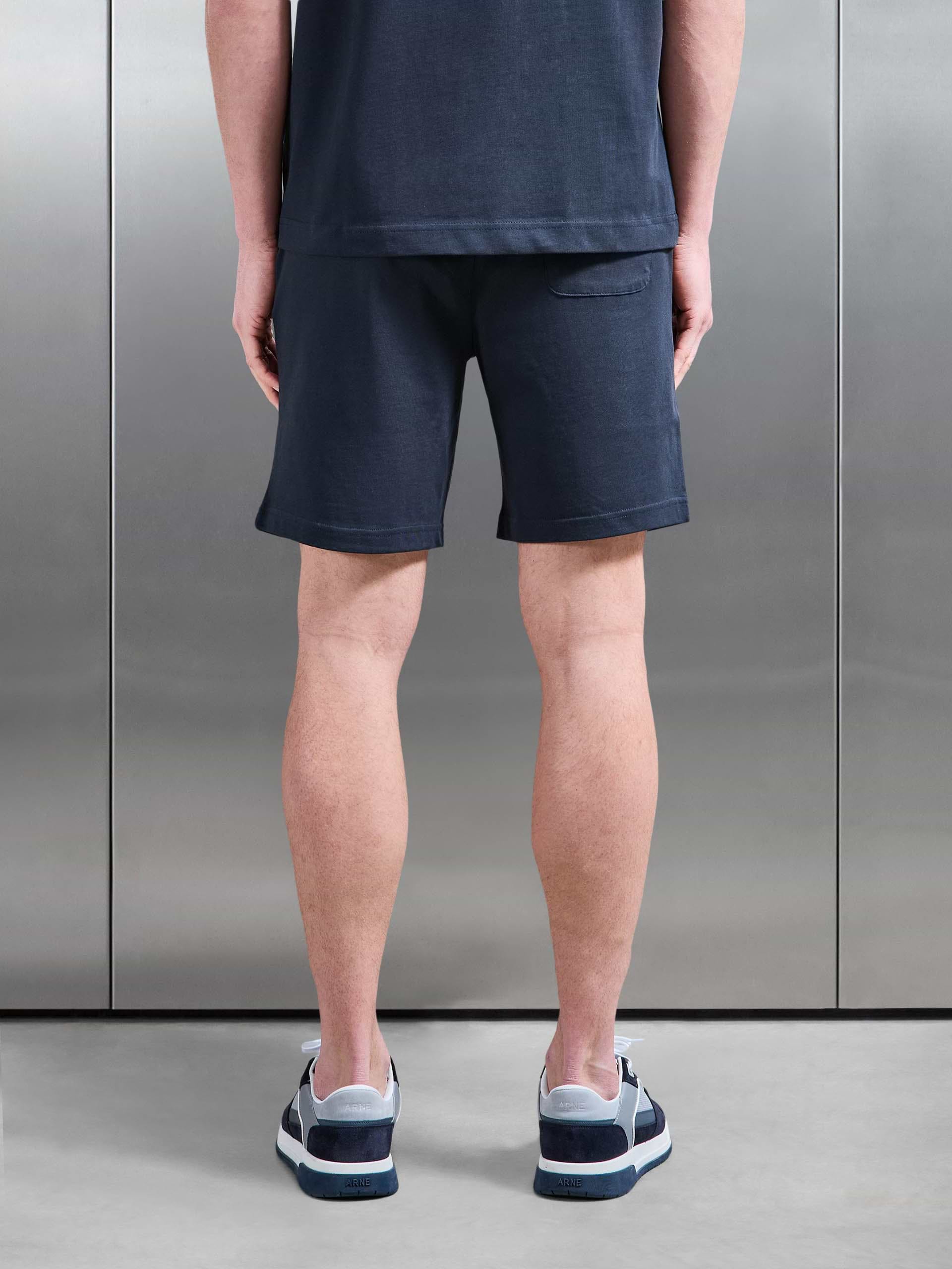 Relaxed Fit Cotton Short in Navy