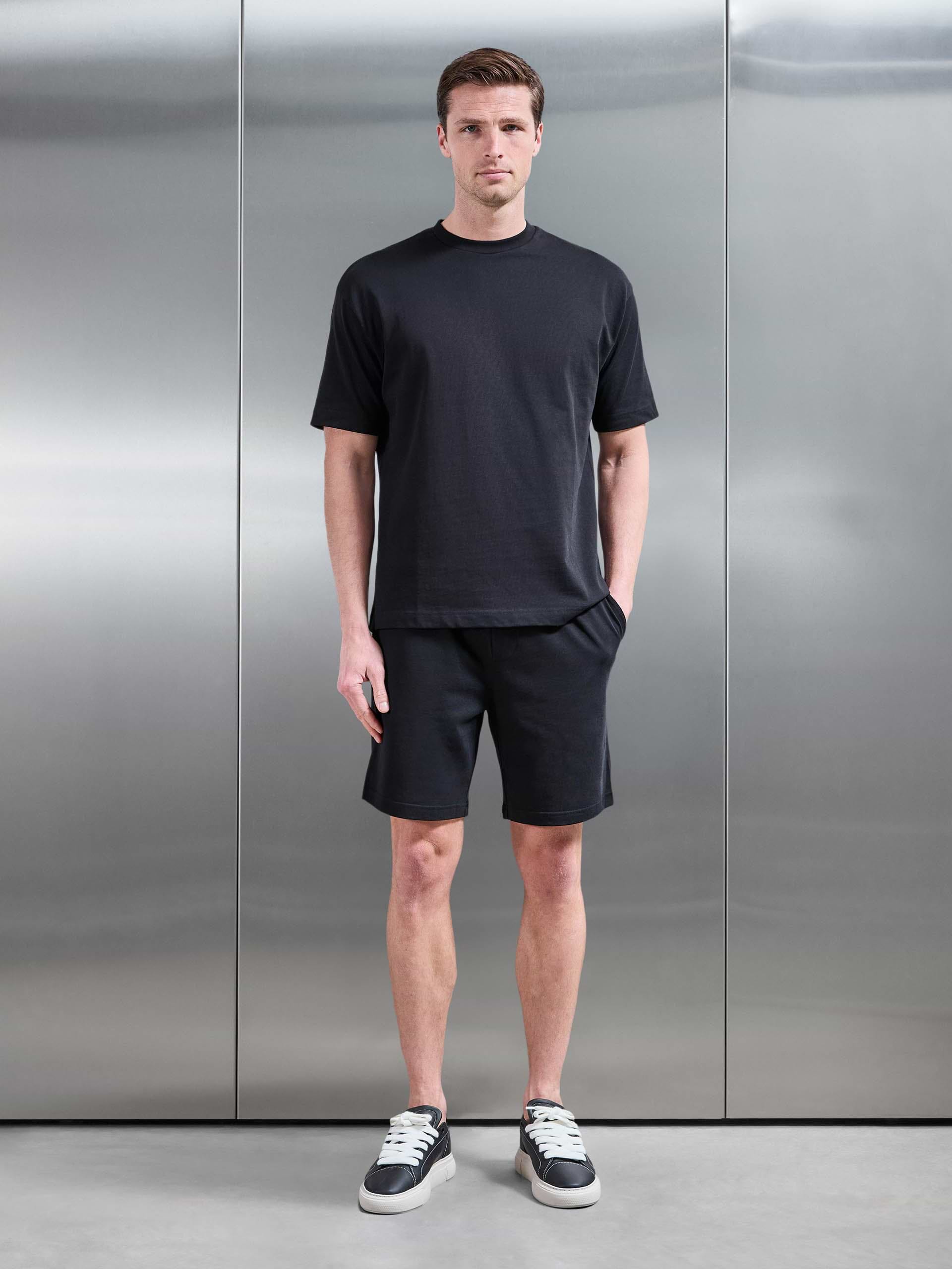 Relaxed Fit Cotton T-Shirt in Black