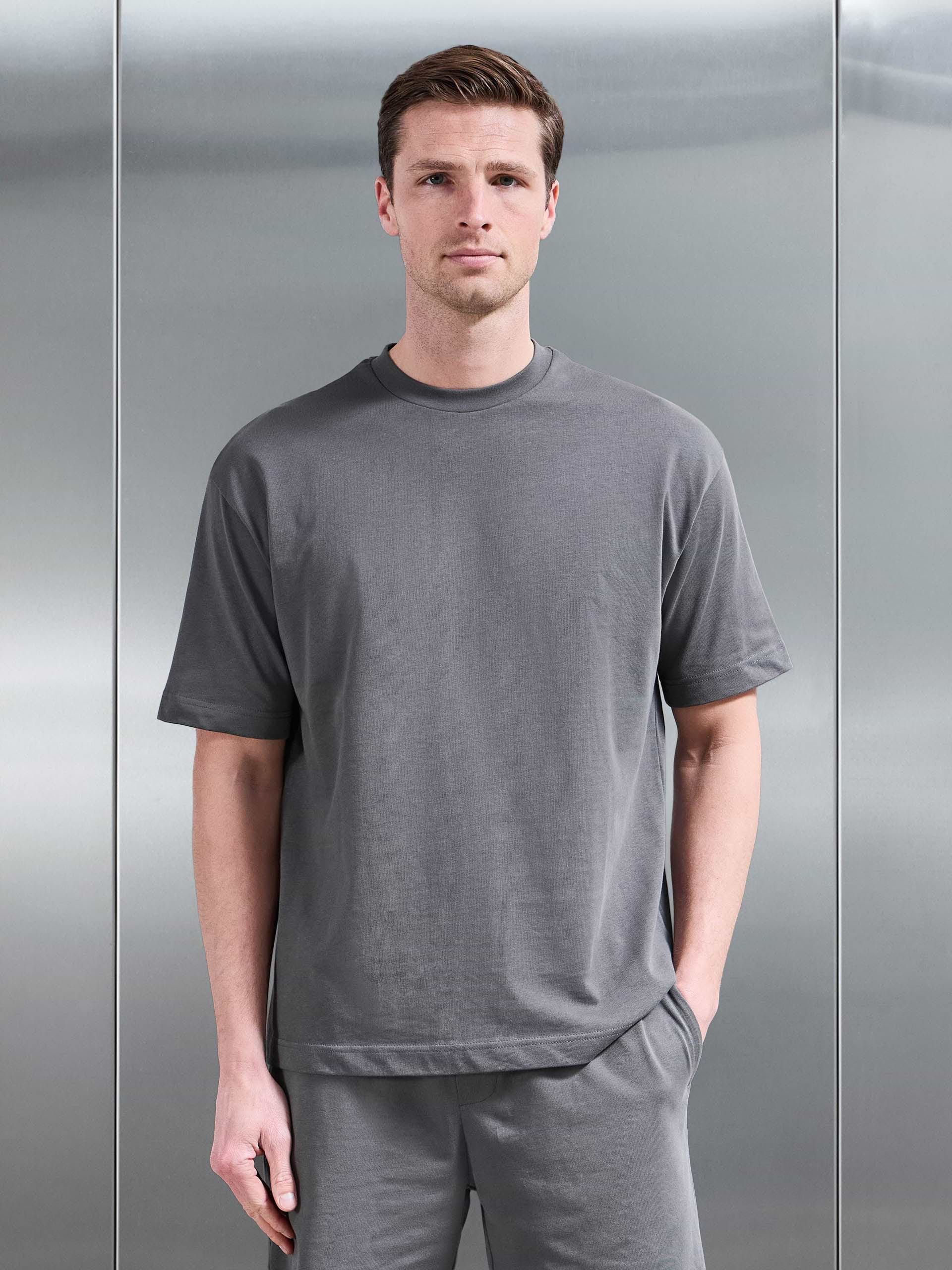 Relaxed Fit Cotton T-Shirt in Grey