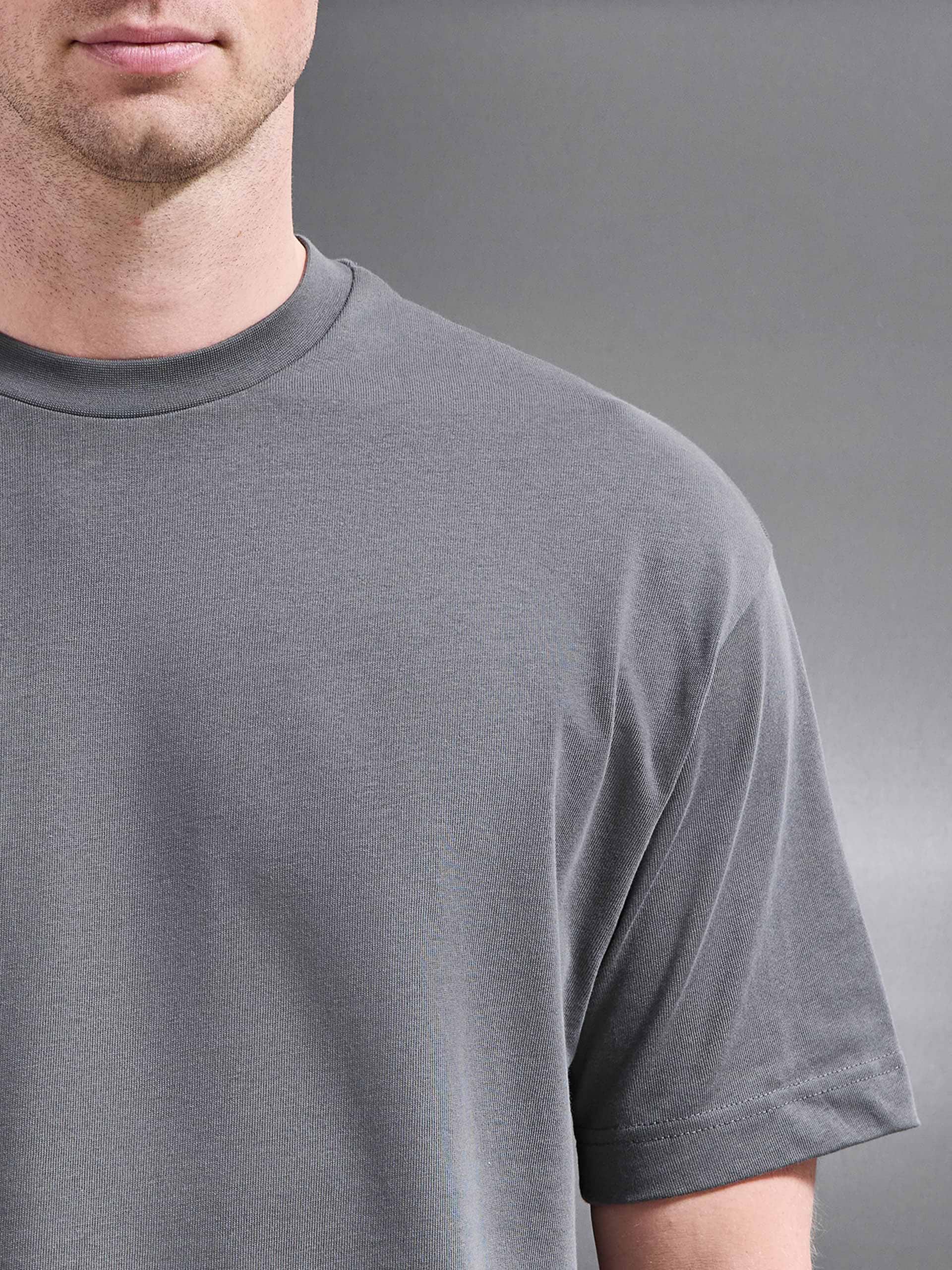 Relaxed Fit Cotton T-Shirt in Grey