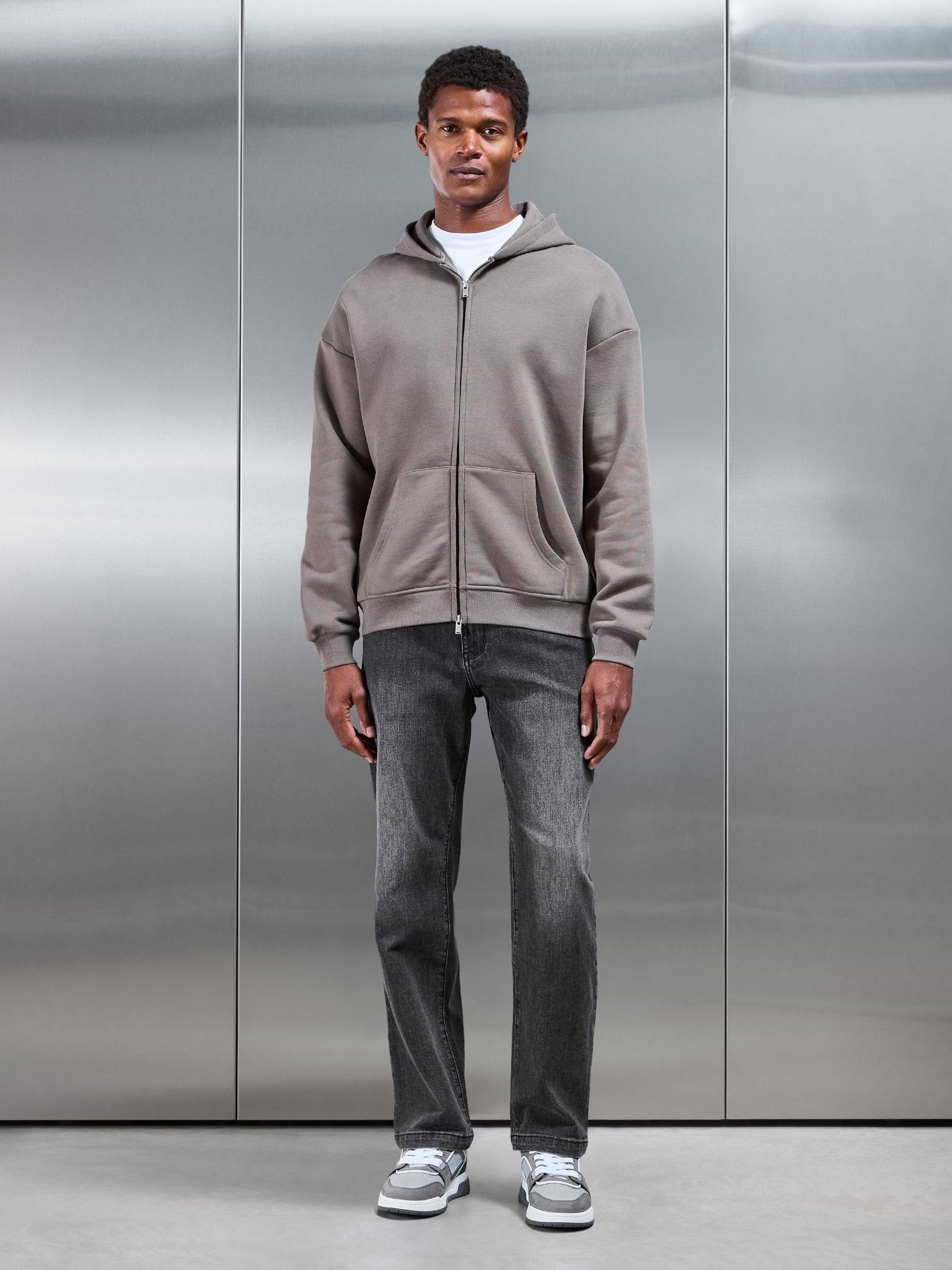 Relaxed Fit Denim Jeans in Grey Wash