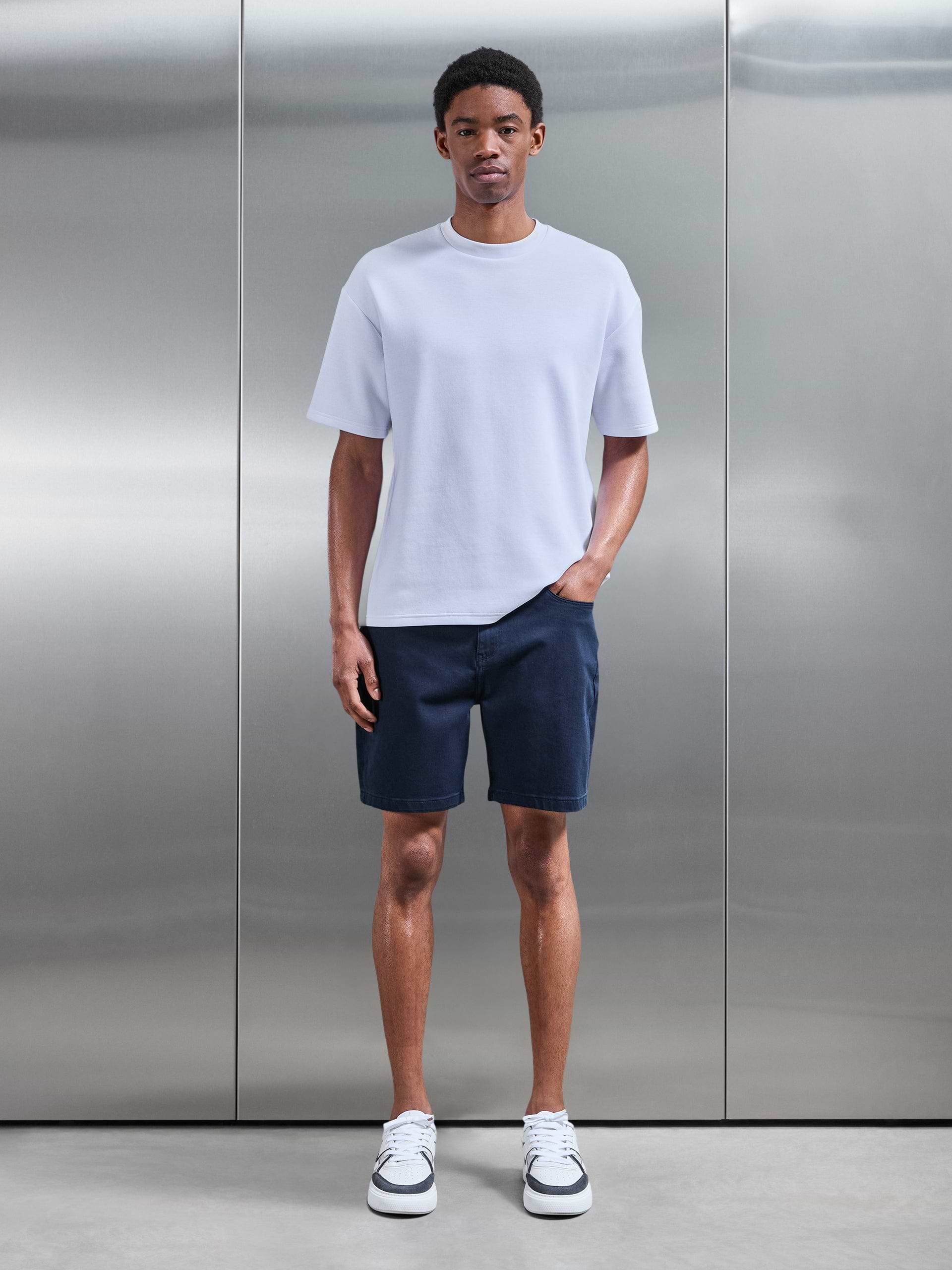 Relaxed Fit Denim Short in Navy