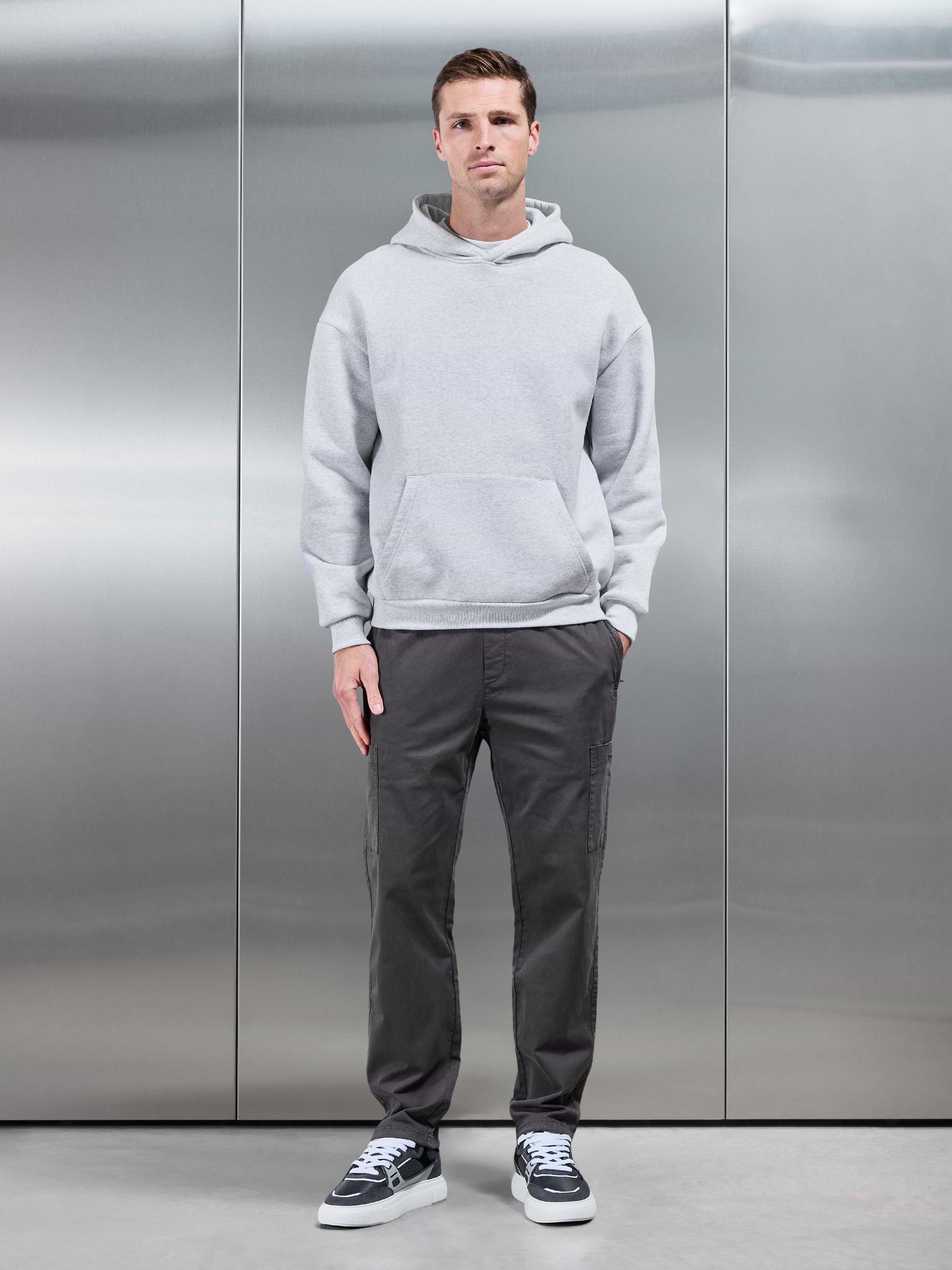 Relaxed Fit Garment Dye Cargo Pant in Grey