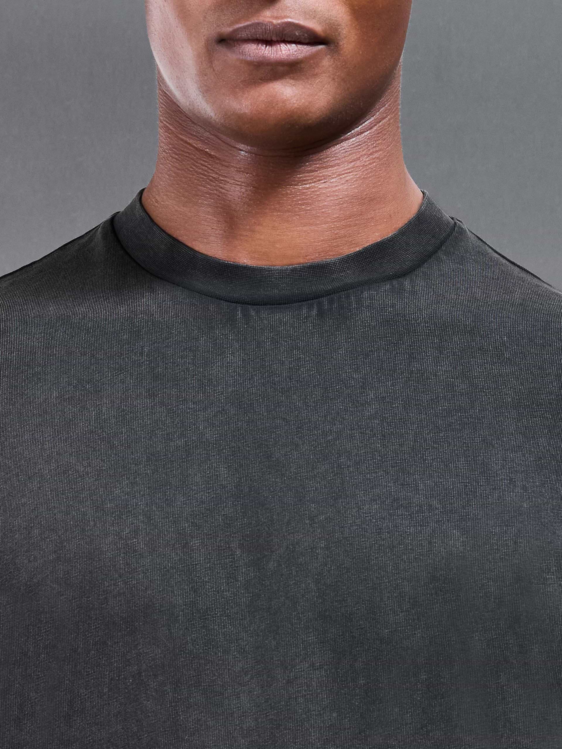 Relaxed Fit Garment Dye T-Shirt in Black