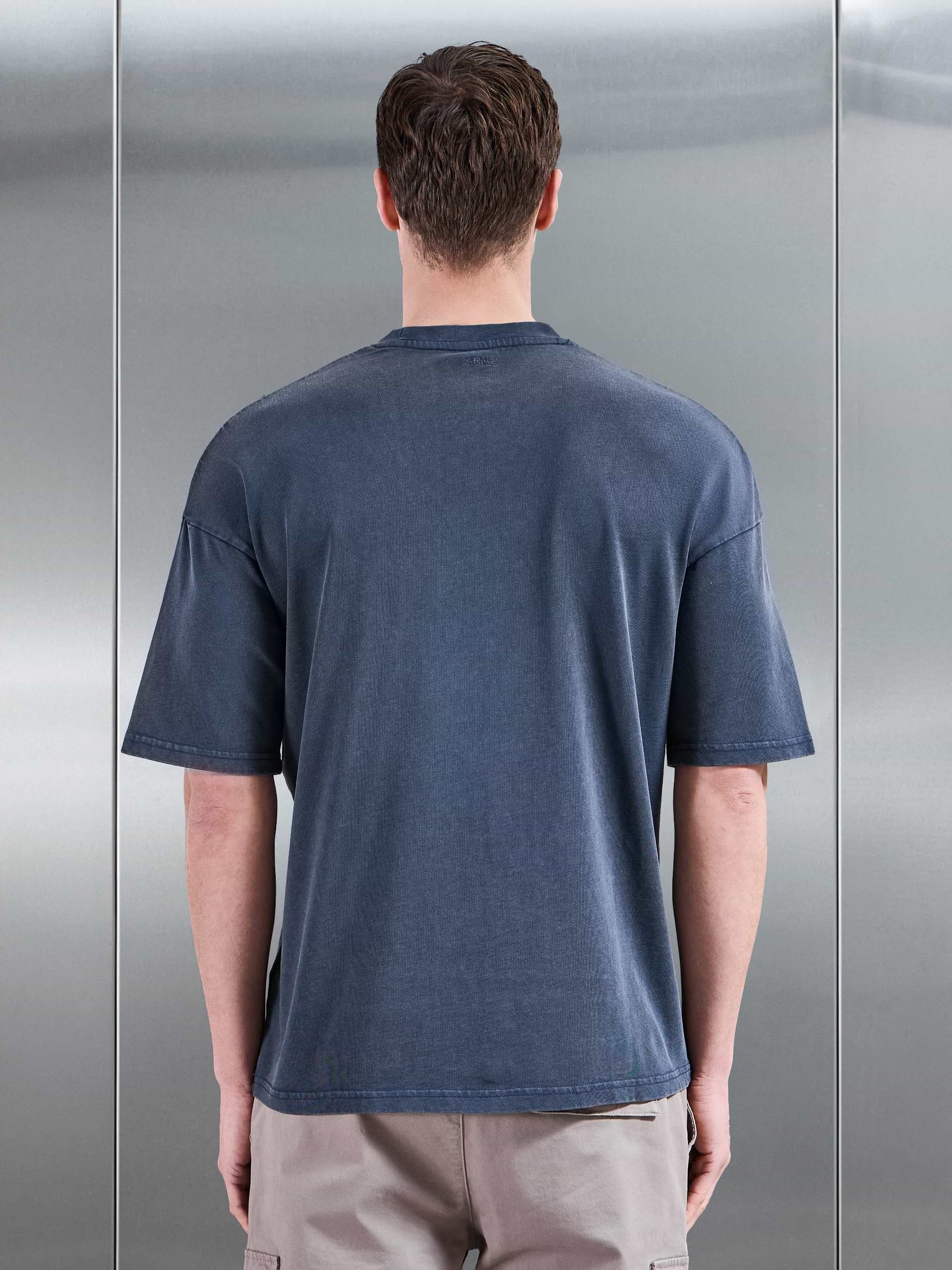 Relaxed Fit Garment Dye T-Shirt in Navy