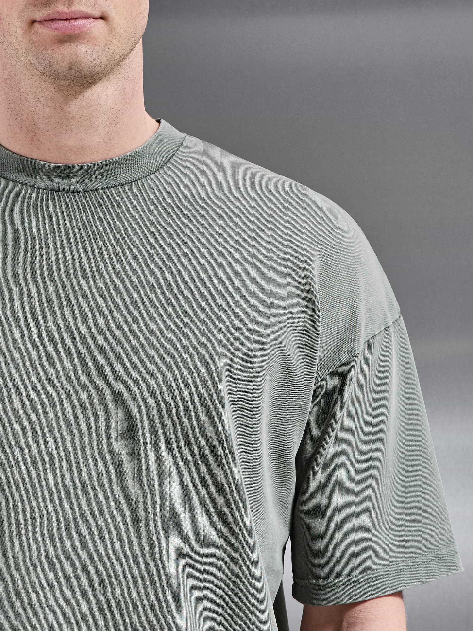 Relaxed Fit Garment Dye T-Shirt in Olive