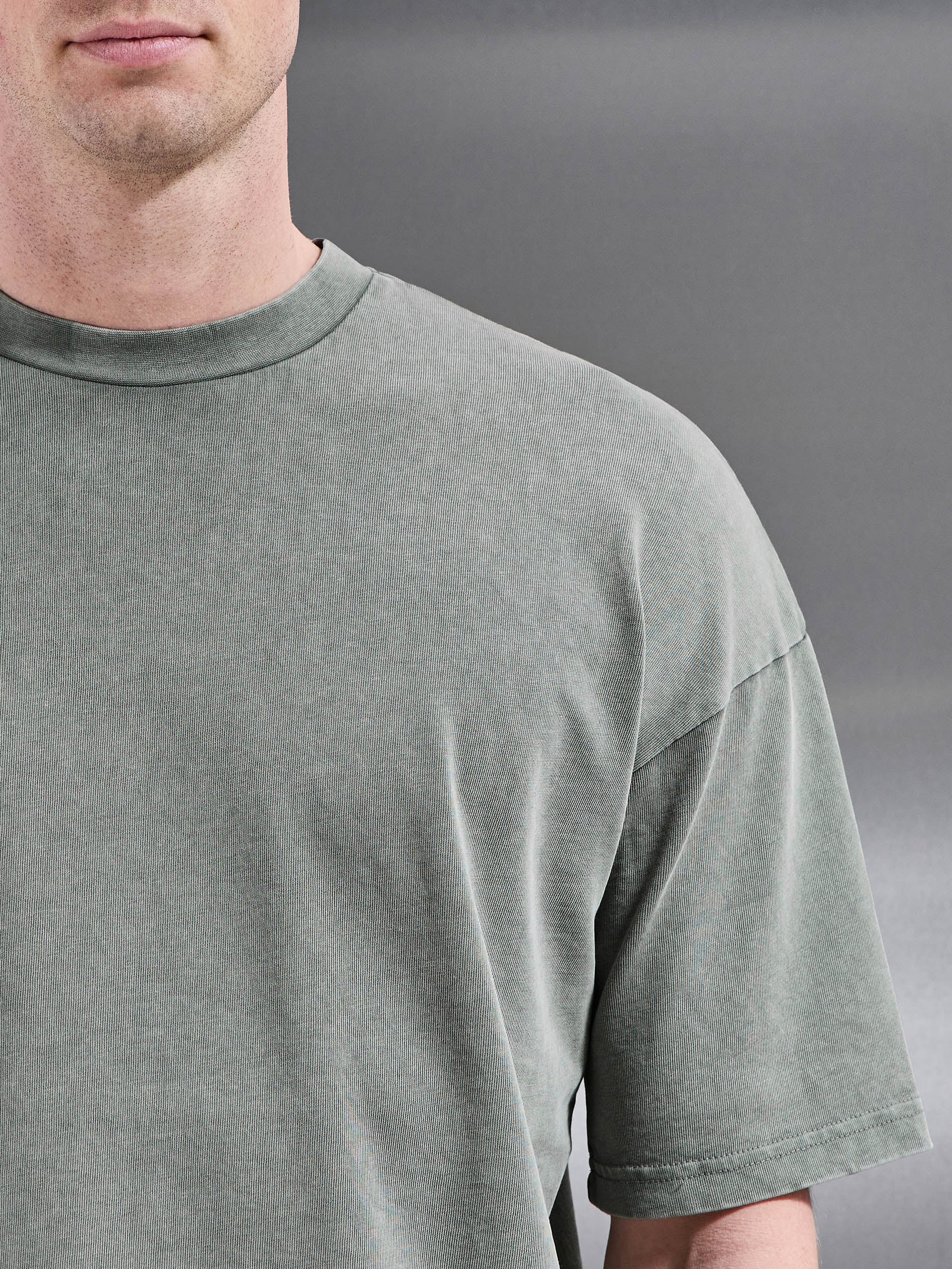 Relaxed Fit Garment Dye T-Shirt in Olive